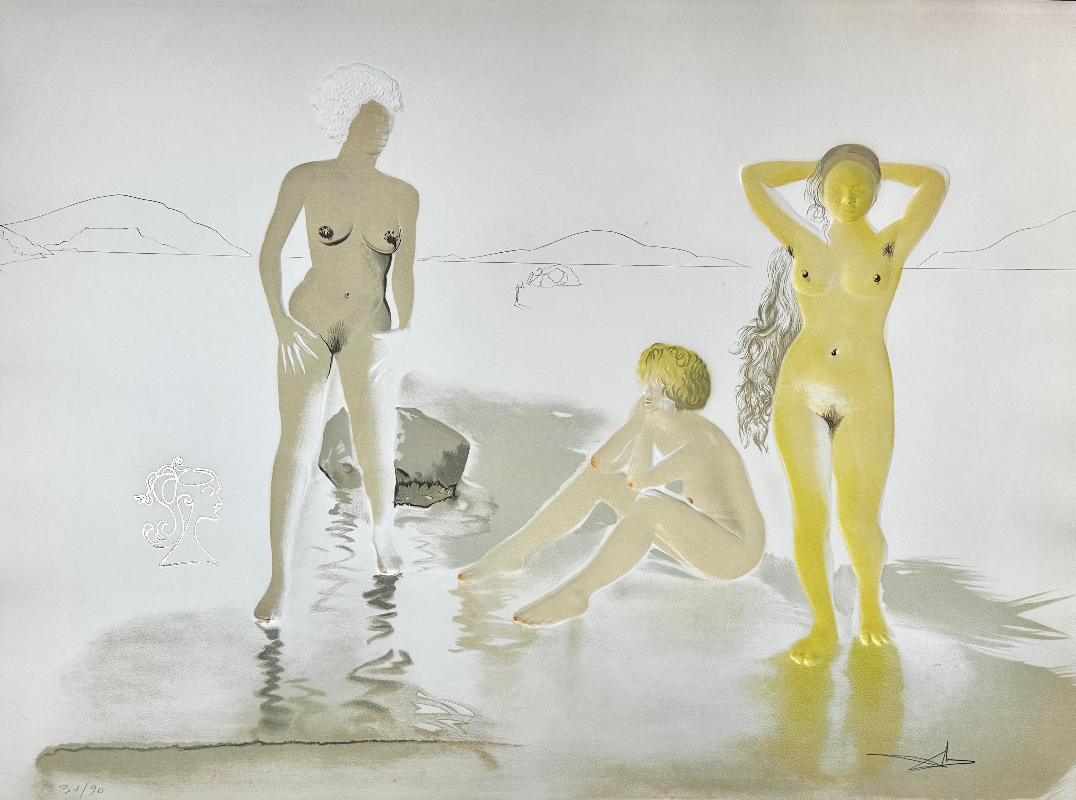 Salvador Dalí Nude Print - Three Graces of Cova d’or 
