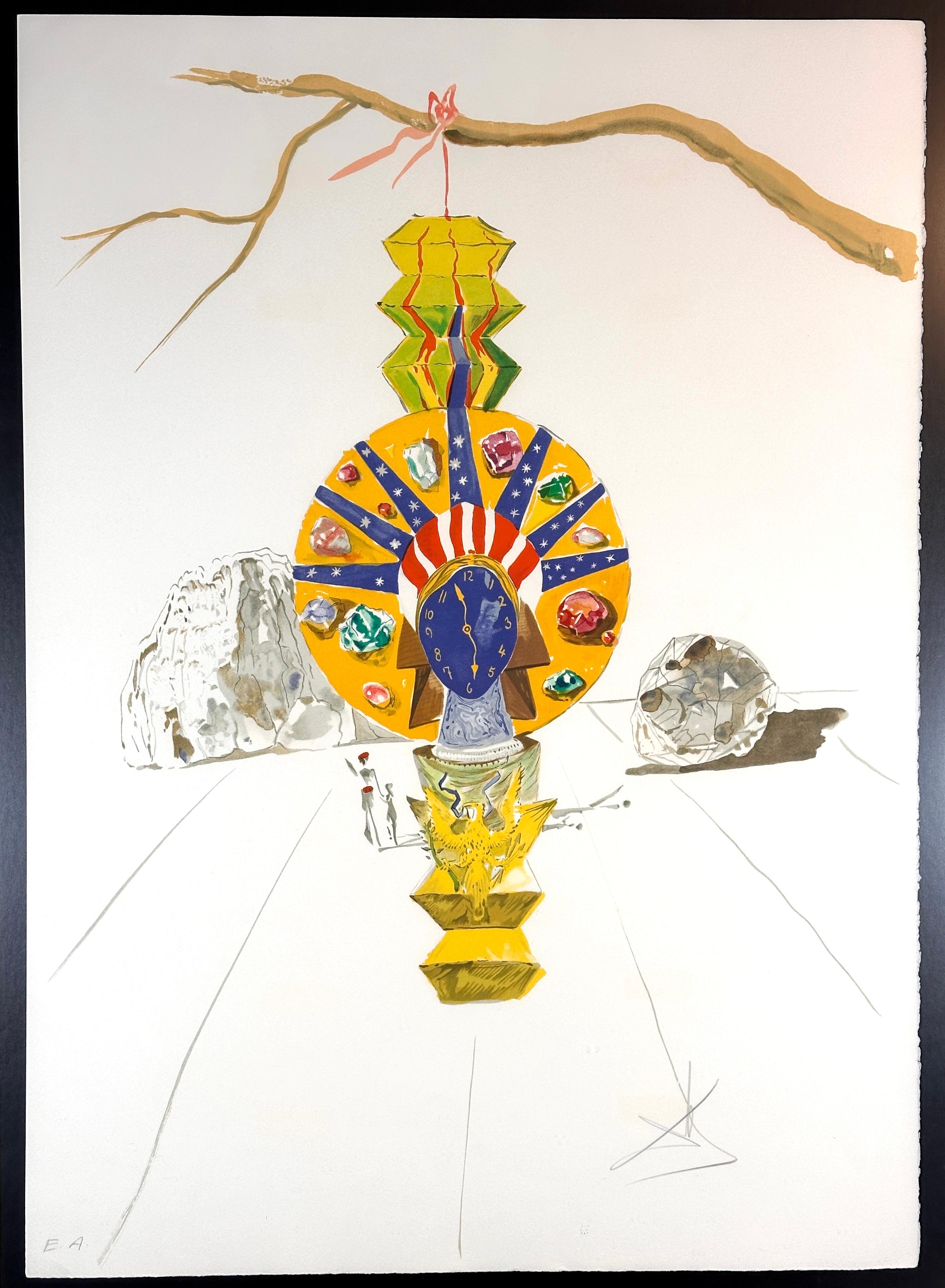 Abstract Print de Salvador Dalí - Hora Reloj Americano