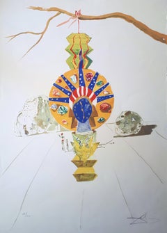 Time : American Clock, Timeless Statue - Handsigned Lithograph - 1976