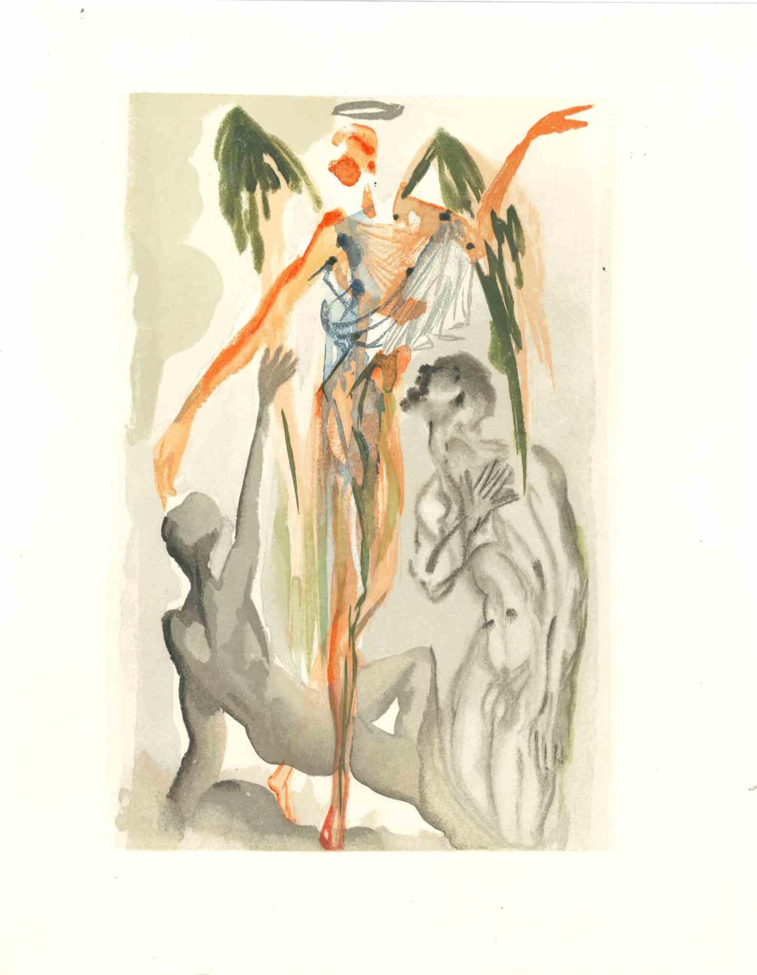 Towards of Tree of Law- Original Woodcut Print - 1963
