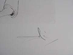 Hommage an Leonardo da Vinci, Ölriss - Handsignierte Original-Radierung