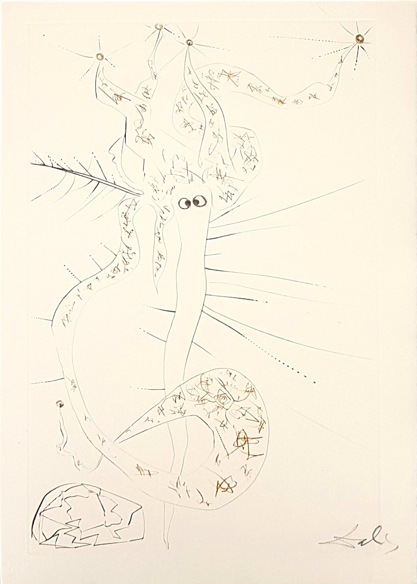 Salvador Dalí Print - Tristal le Fou - Etching attr. to S. Dalì - 1969