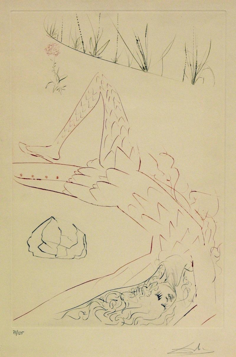 Tristan et Iseult - Tristan blessé - Print de Salvador Dalí