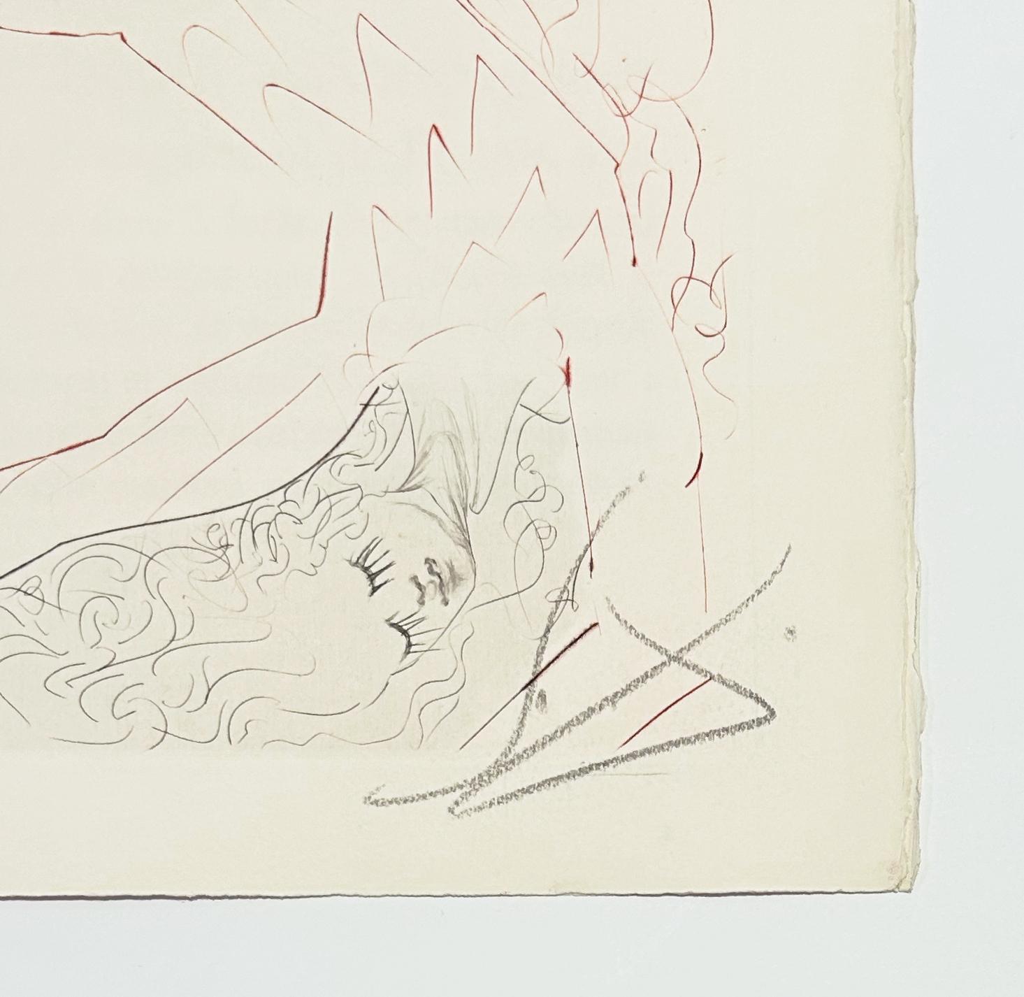 Tristan Wounded, from Tristan and Iseult - Surrealist Print by Salvador Dalí