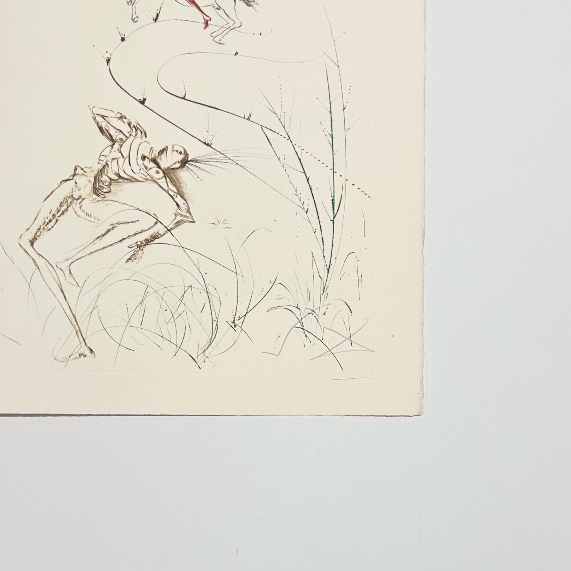 Tristan's Last Fight, from Tristan and Iseult - Beige Abstract Print by Salvador Dalí