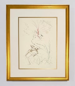 Salvador Dali, Tristan and Iseult Color Engraving, Signed, 1970, Framed