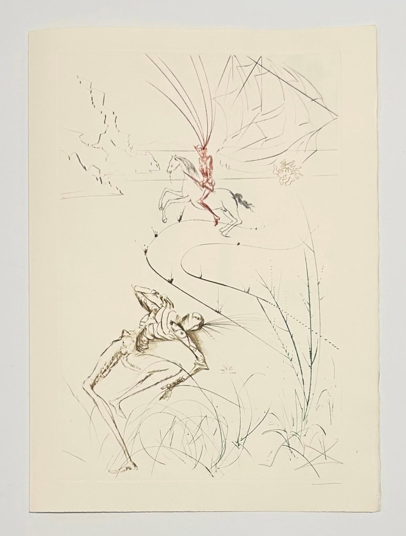 Tristan's Last Fight, from Tristan and Iseult - Surrealist Print by Salvador Dalí