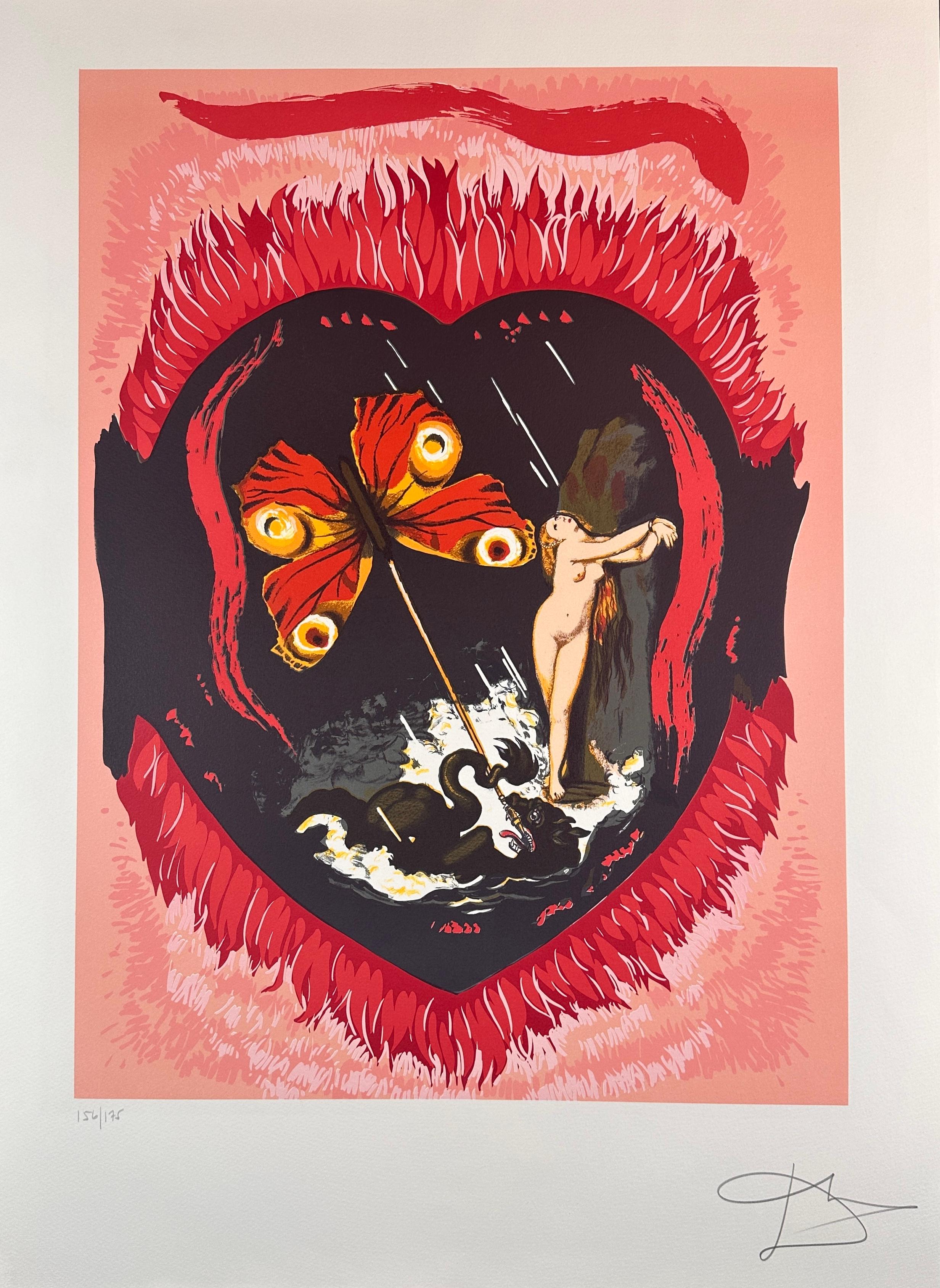 ARTIST: Salvador Dali

TITLE: Triumph of Love
Le Triomphe
Le Judgment

MEDIUM: 2 Lithographs

SIGNED: Each piece is Hand Signed by Salvador Dali

EDITION NUMBER:  156/175 matched numbered

MEASUREMENTS: 22.87