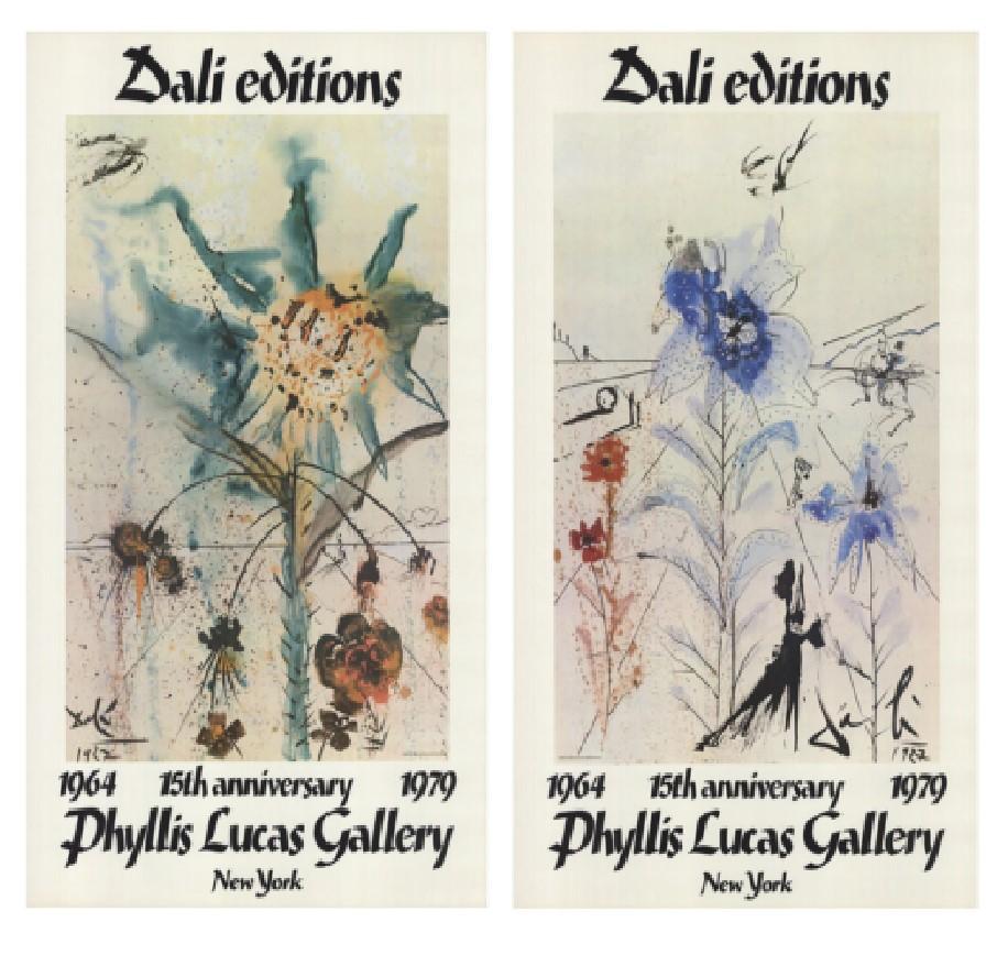 Salvador Dalí Landscape Print - Two Original Lithograph Posters for Dali Editions