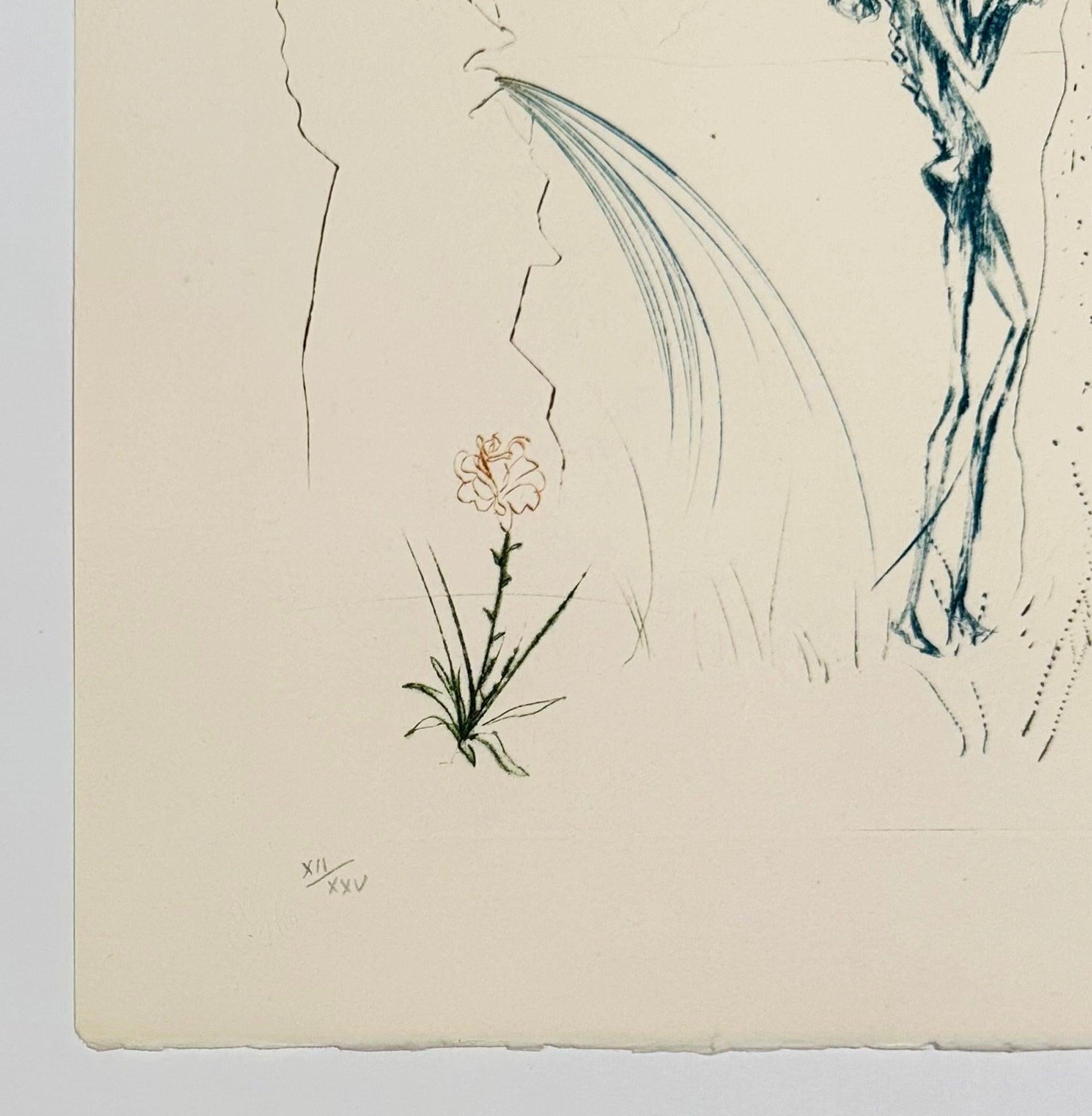 Under the Parasol Pine, from Tristan and Iseult - Beige Abstract Print by Salvador Dalí