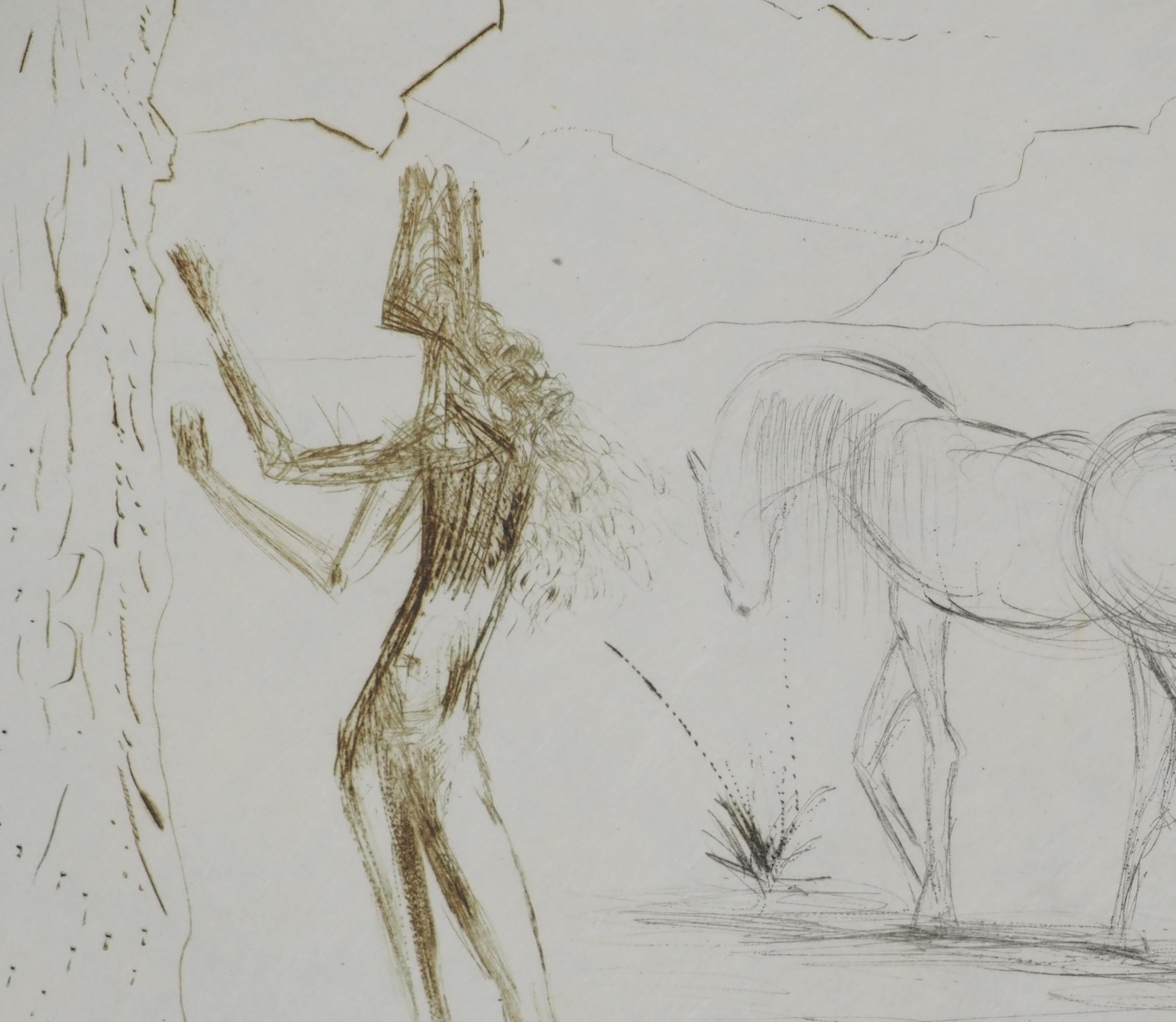 Under The Parasol Pine - Original Etching Handsigned (Field #70-10 I) For Sale 1