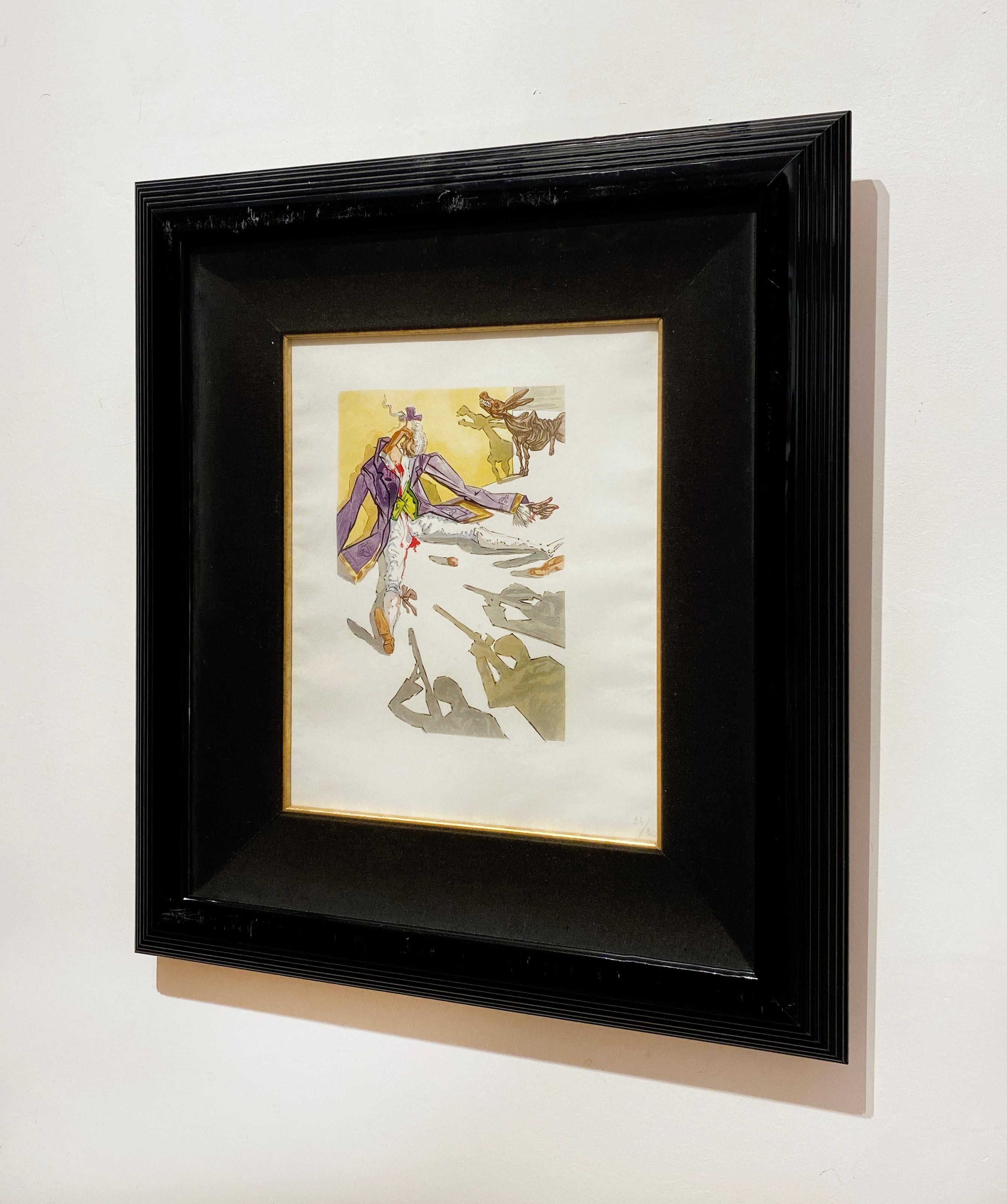Artist:  Dali, Salvador
Title:  Untitled II (Le Tricorne)
Series:  Le Tricorne (The Three-Pointed Hat)
Date:  1959
Medium:  Wood engraving 
Framed Dimensions:  20