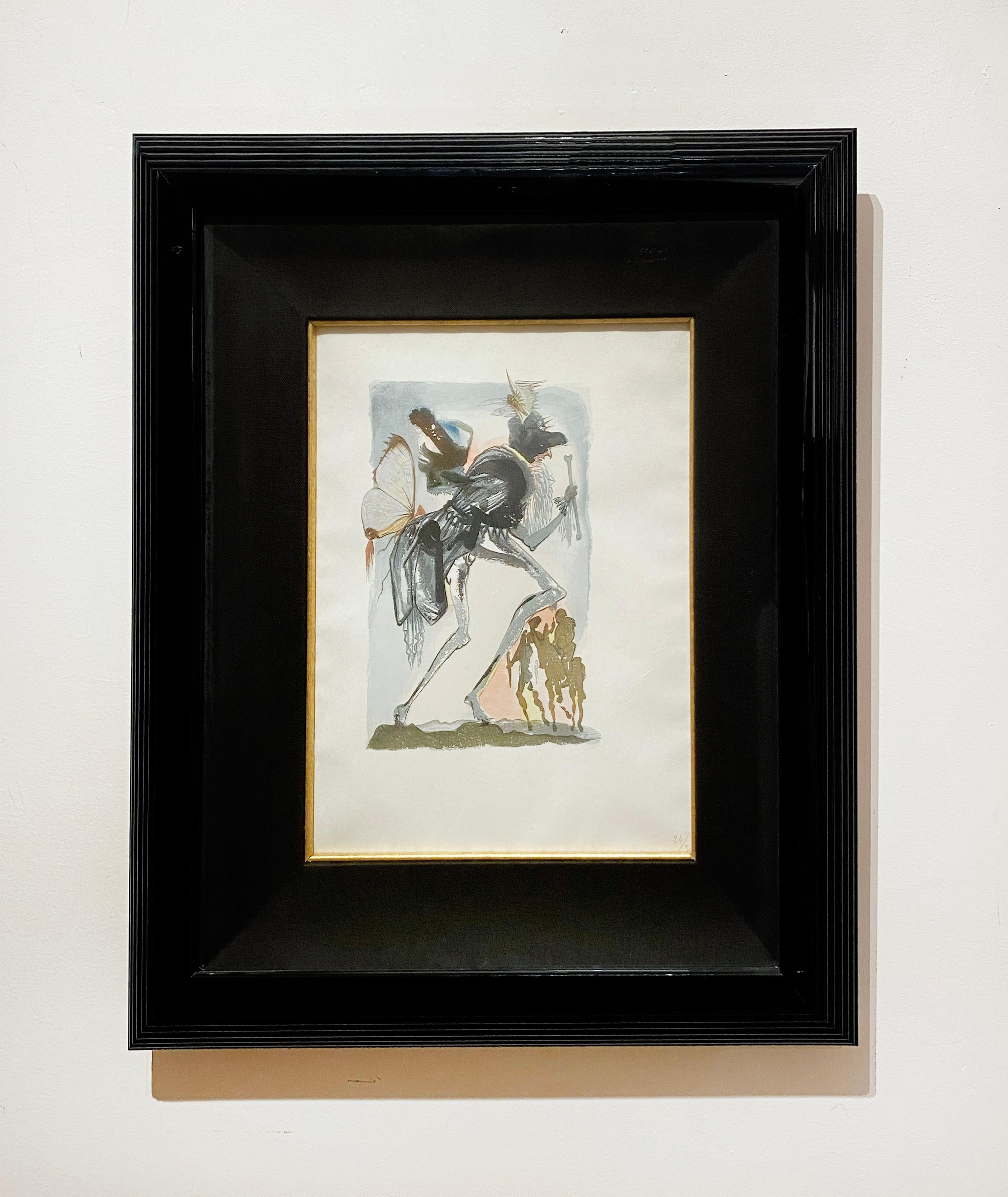 Artist:  Dali, Salvador
Title:  Untitled VII (Le Tricorne)
Series:  Le Tricorne (The Three-Pointed Hat)
Date:  1959
Medium:  Wood engraving 
Framed Dimensions:  20