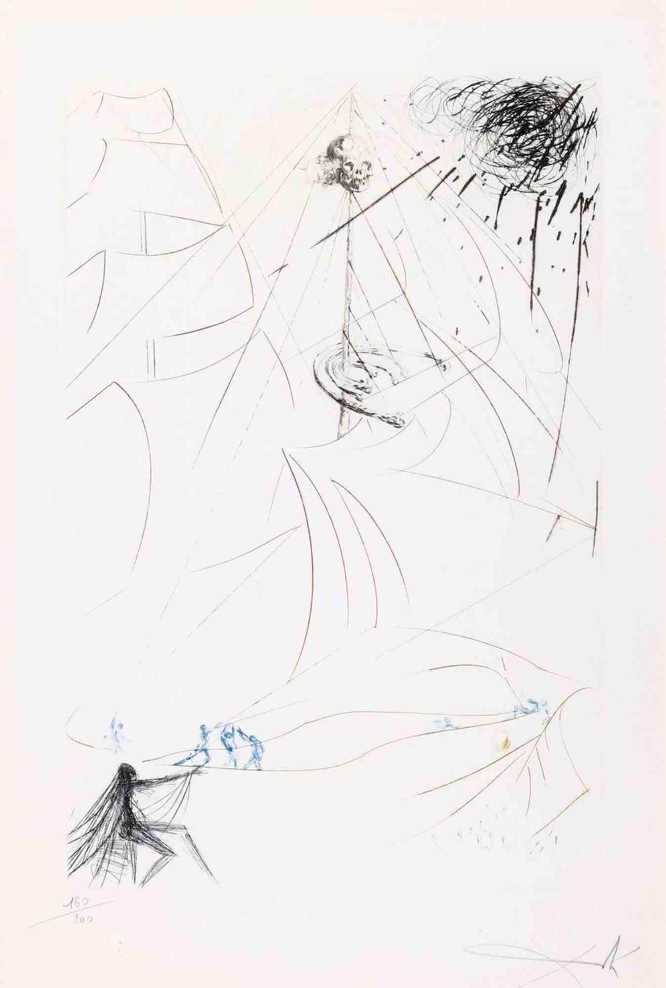 Salvador Dalí Figurative Print - Vaisseau Fantome - Etching  - 1969