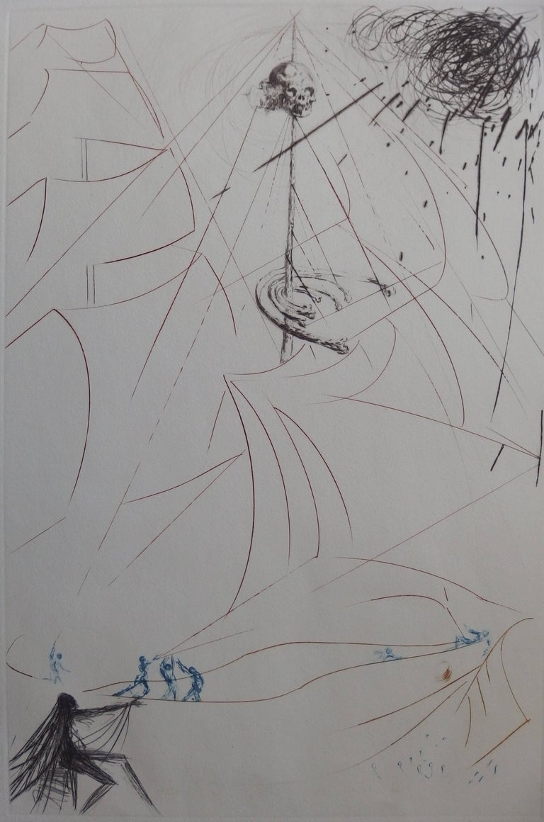 Salvador DALI : Le Vaisseau fantôme Hommage à Wagner - Gravure originale signée