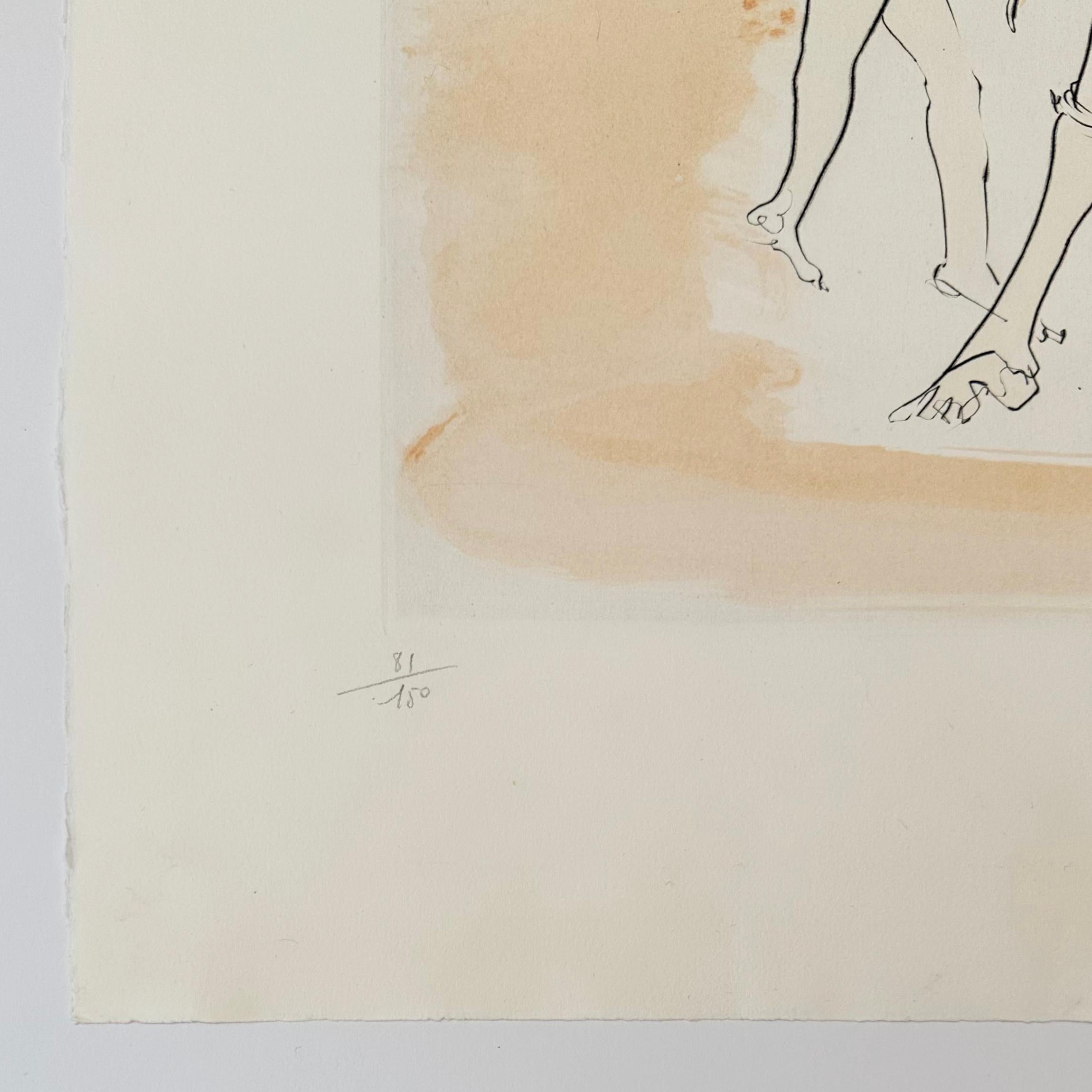 Venus, Mars and Cupid - Beige Figurative Print by Salvador Dalí