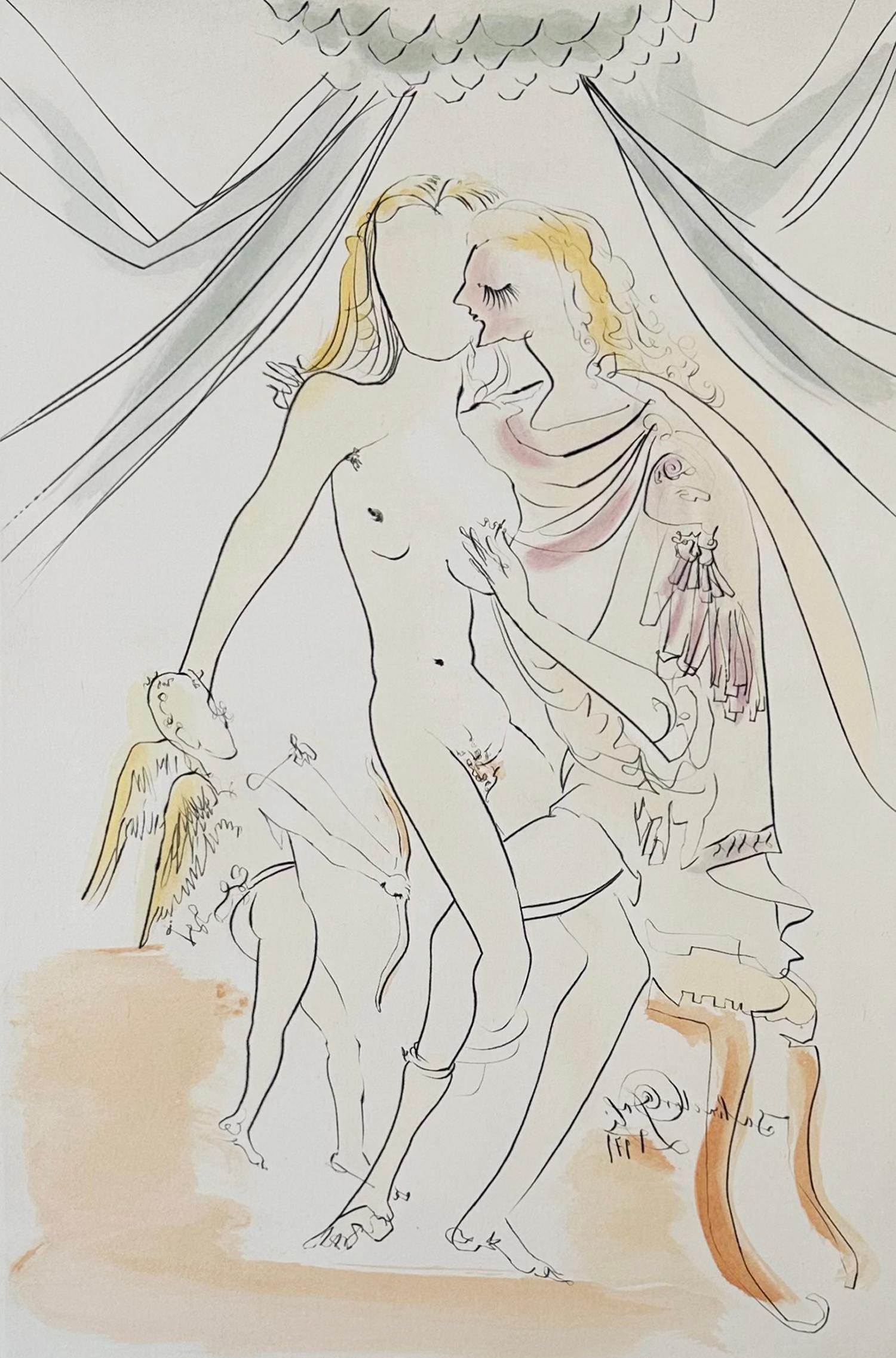 Salvador Dalí Figurative Print - Venus, Mars and Cupid
