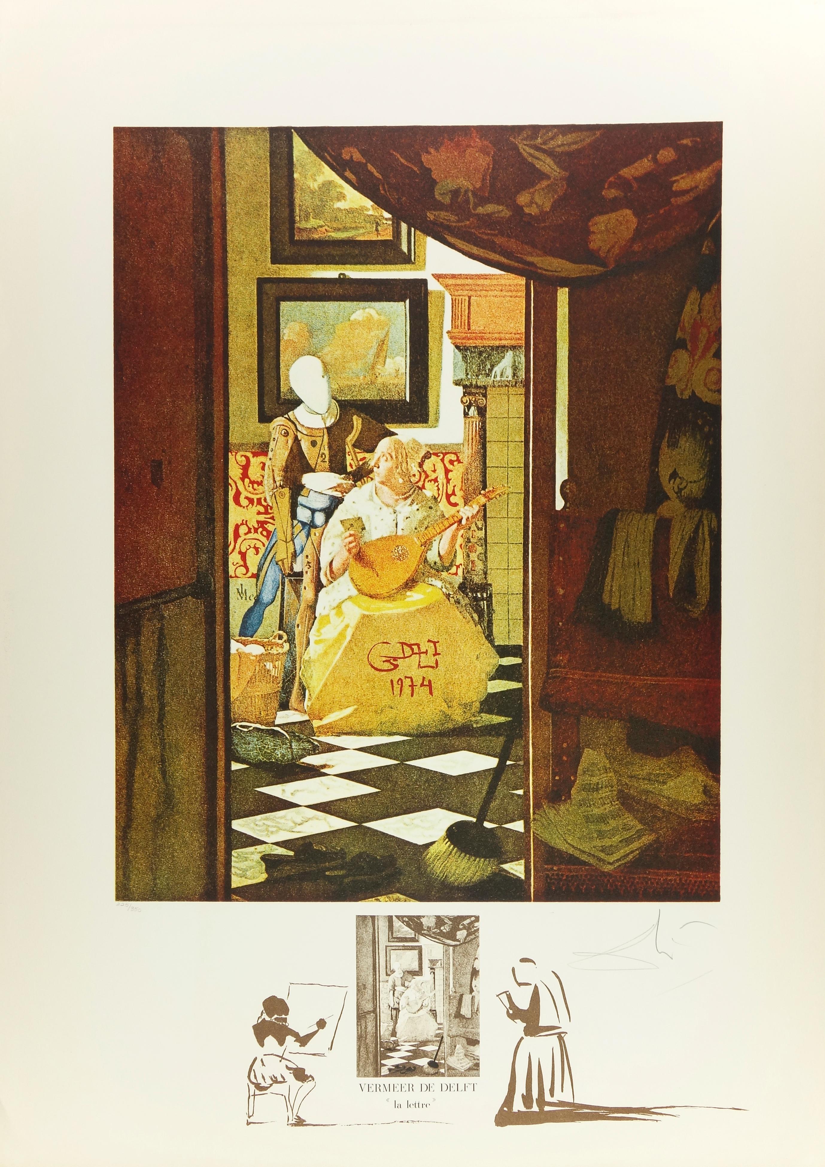 Salvador Dalí Print - Vermeer La Lettre from Changes in Great Masterpieces