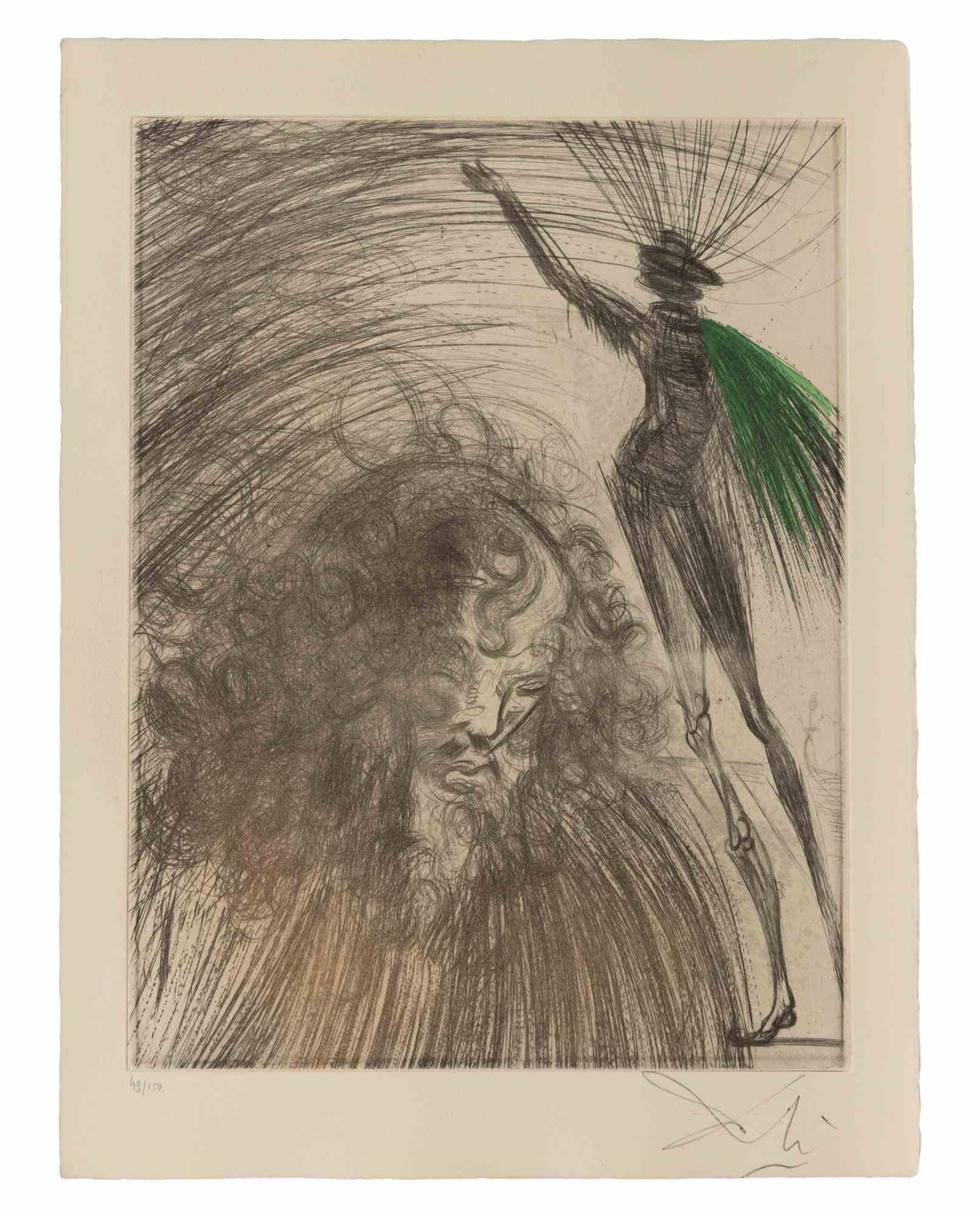 Salvador Dalí Figurative Print - Vieux Faust - Etching - 1960s