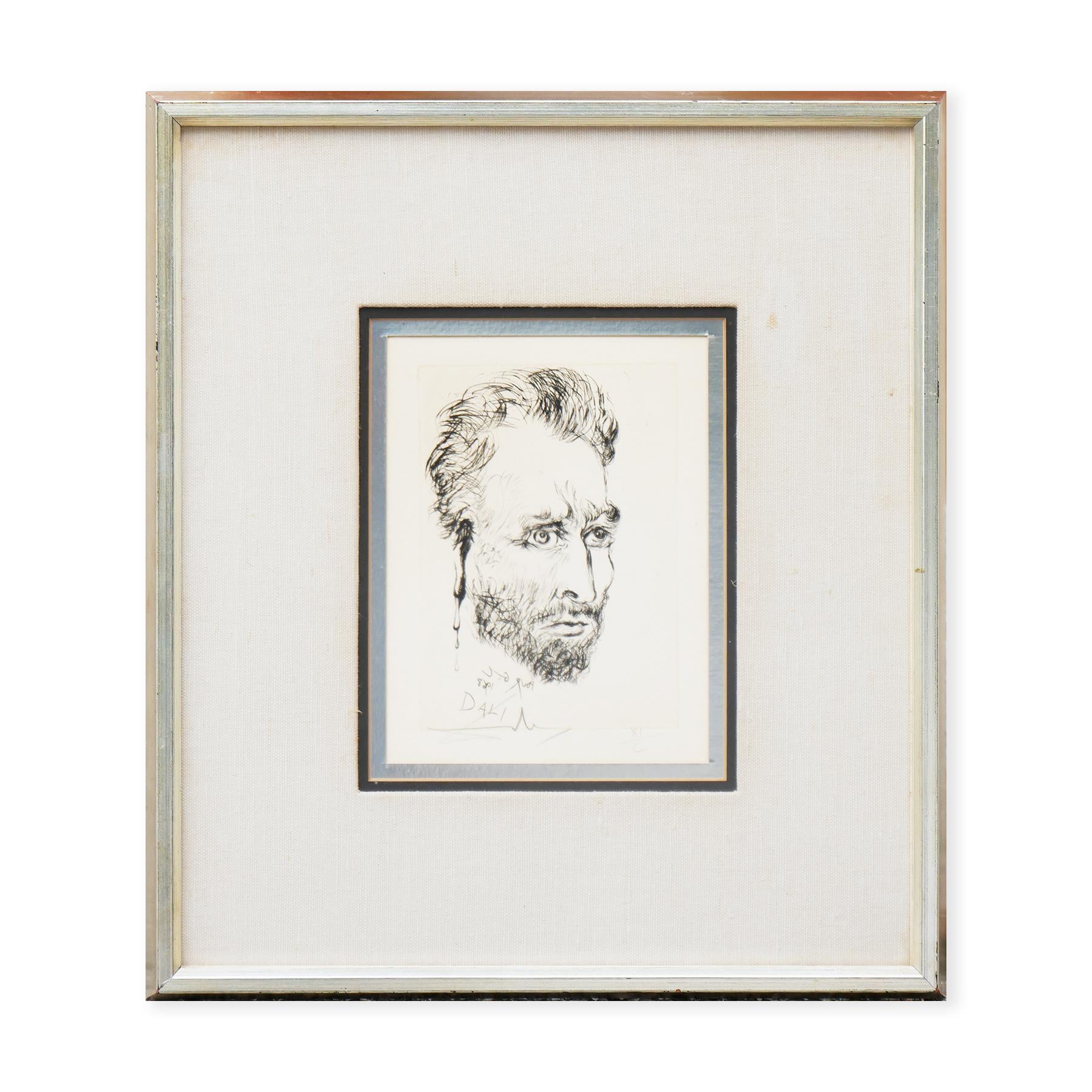 Portrait original de l'artiste Vincent van Gogh gravure à l'eau-forte pour la Guilde des collectionneurs - Print de Salvador Dalí