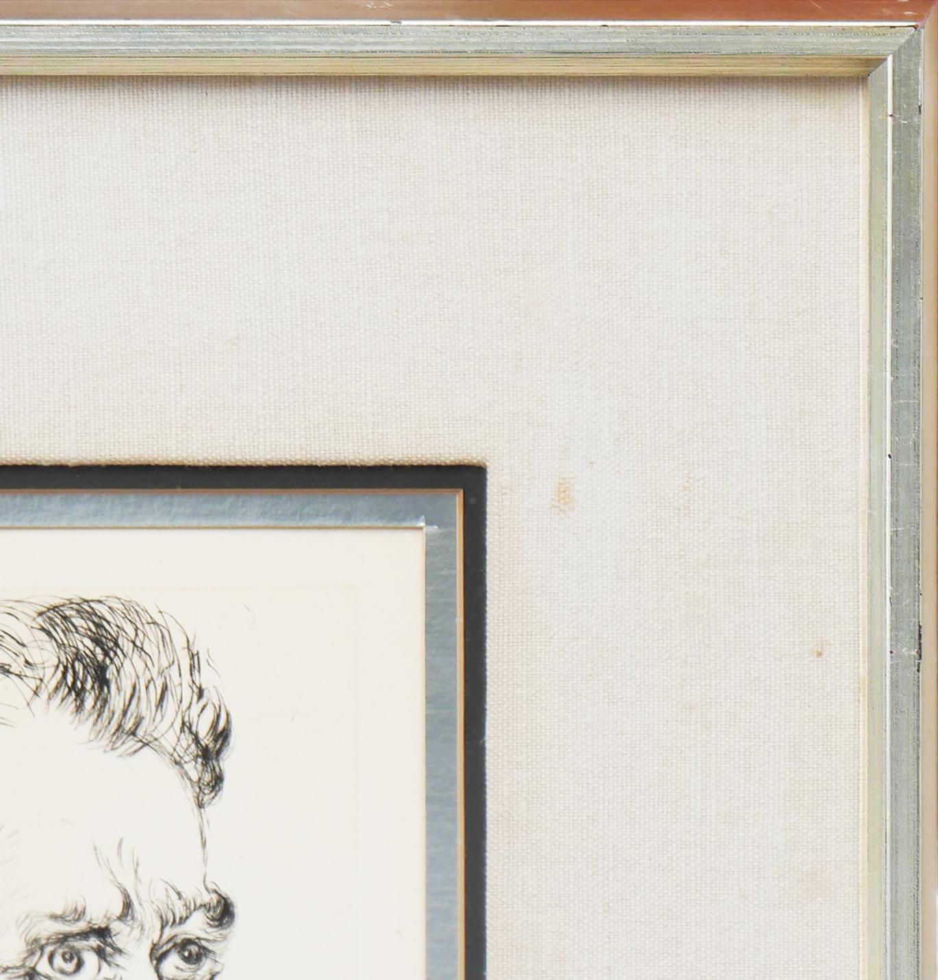 Portrait original de l'artiste Vincent van Gogh gravure à l'eau-forte pour la Guilde des collectionneurs - Gris Figurative Print par Salvador Dalí