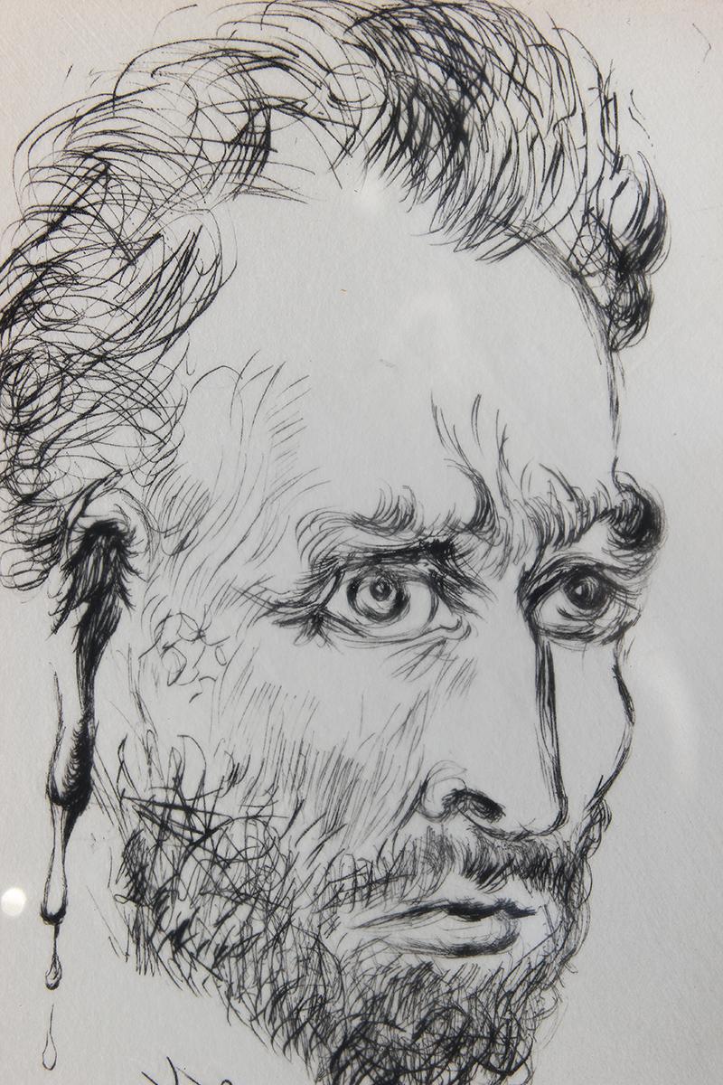 Vincent van Gogh Artist Portrait Original Etching for the Collector’s Guild - Surrealist Print by Salvador Dalí