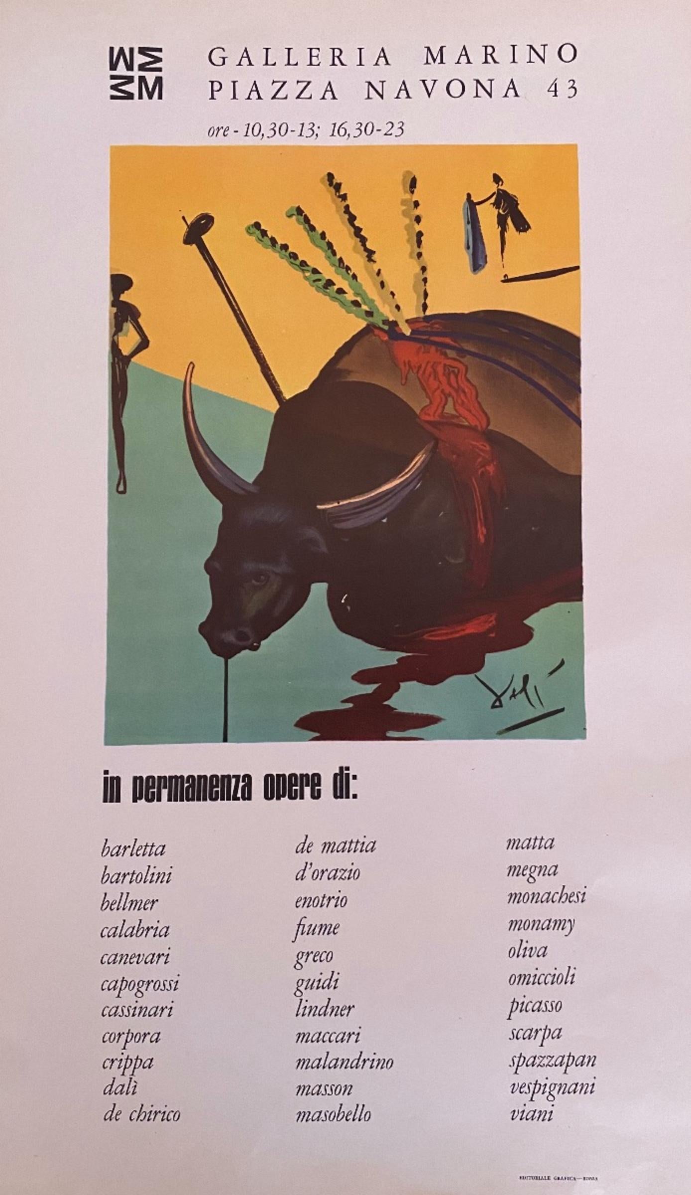 Salvador Dalí Figurative Print - Vintage Poster - Salvador Dalì Exhibition in Rome - Offset Print - 1972