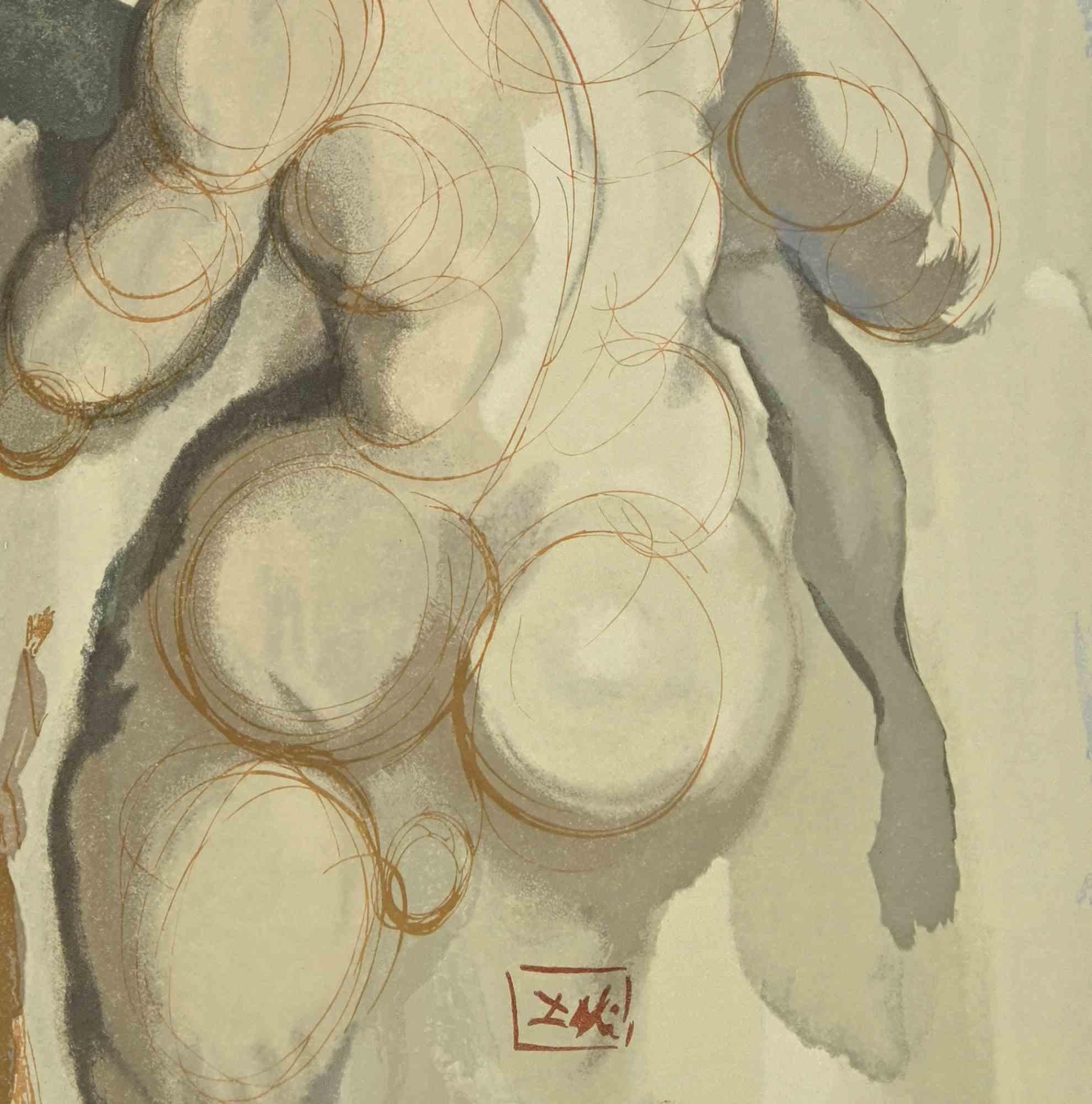 Violenza - Xilografia - 1963 - Print di Salvador Dalí