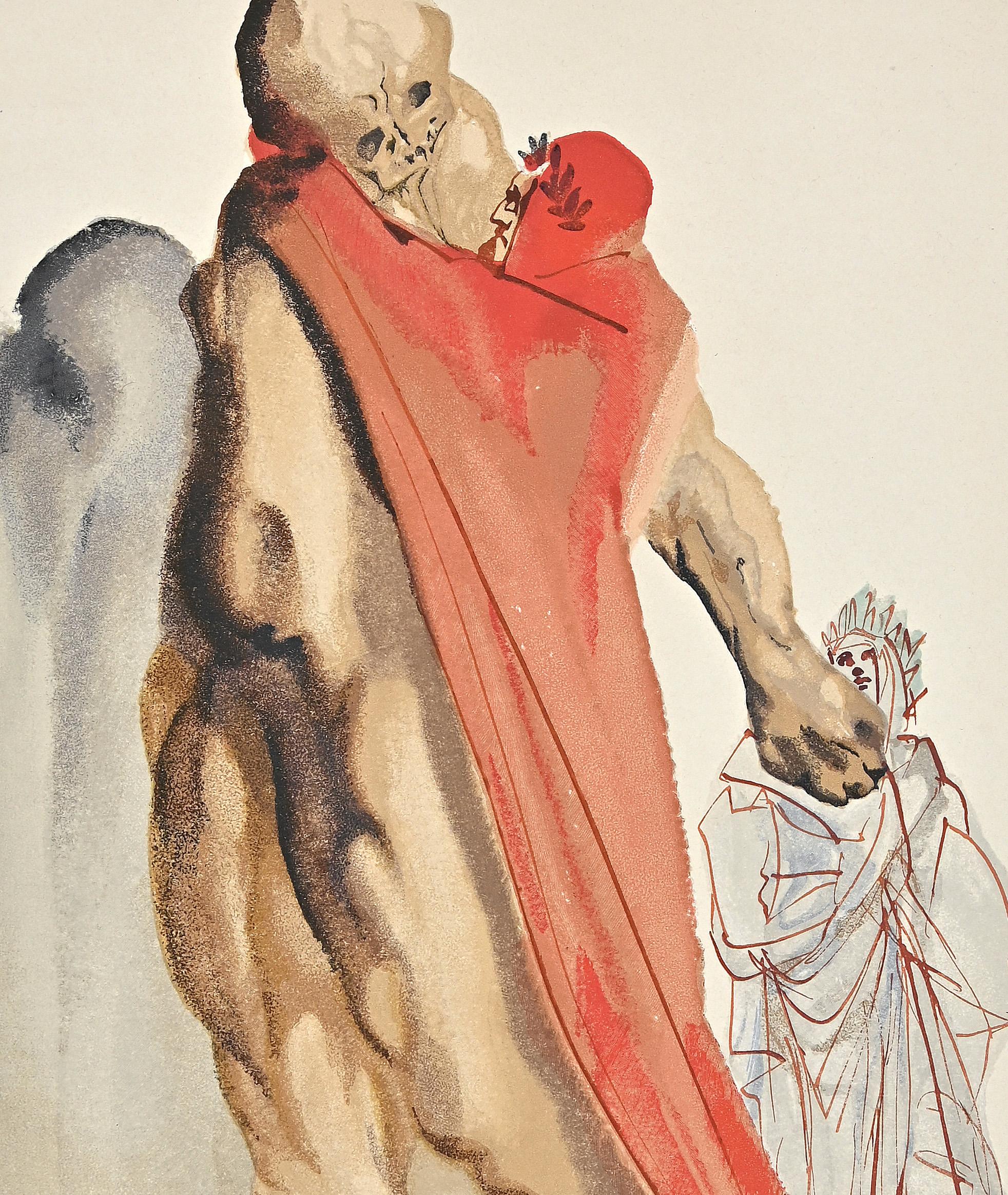 Virgil's Admonishment - Original Woodcut attr. to Salvador Dalì - 1963 - Print by Salvador Dalí