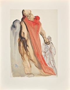 Virgil's Admonishment - Original Woodcut attr. to Salvador Dalì - 1963