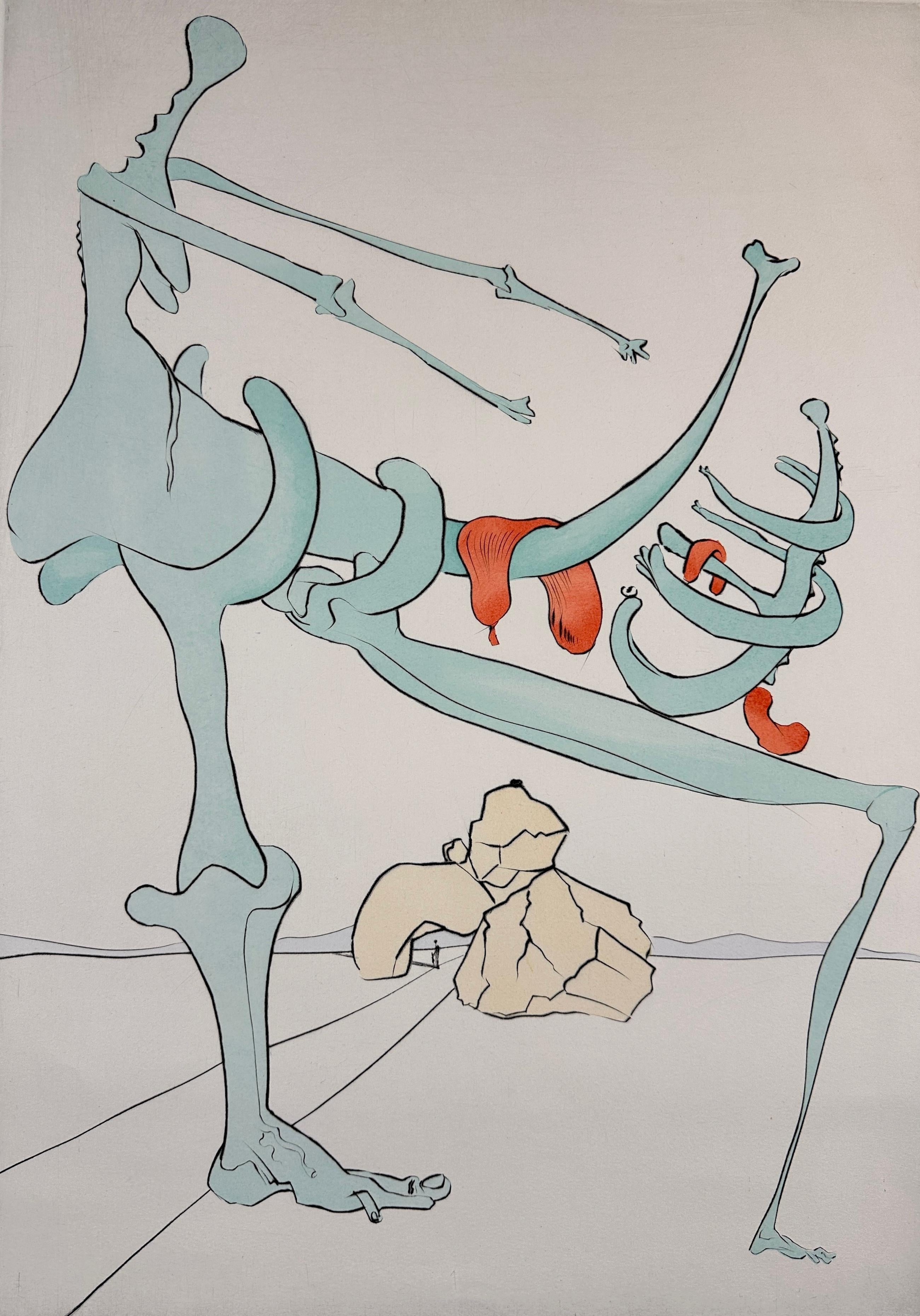 Visions de Quevedo Mother and Child - Print by Salvador Dalí