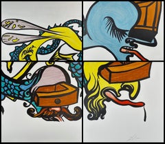 Salvador Dalí - Vitraux in Four Sheets Puzzle of Life Vitraux in Four Sheets Puzzle of Life