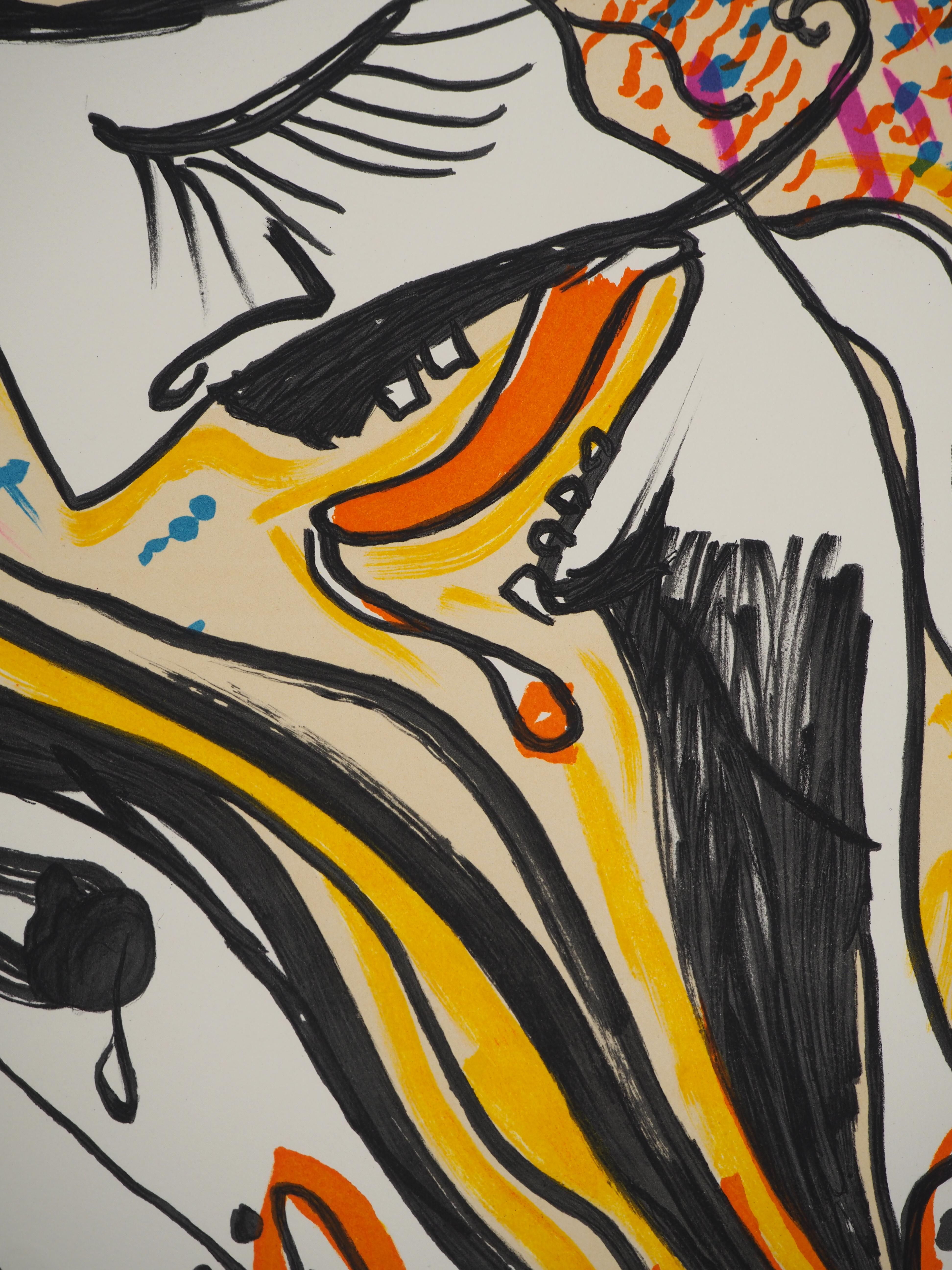 Salvador DALI
The Vitraux :  Surrealist Kiss (Heterosexual Anguish), 1973

Original lithograph
Handsigned in pencil  
Numbered edition of 250 copies 
On Arches vellum, 65 x 48 cm (c. 25.6 x 18.9 inch)

References : 
- Catalog raisonne Field #74-5K
-