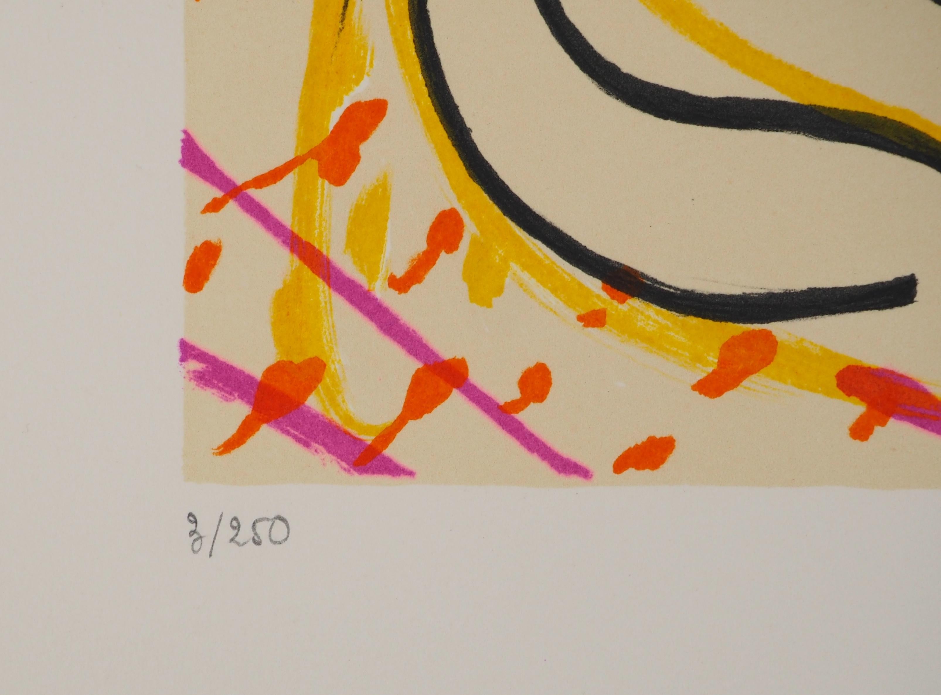 Vitraux : Surrealist Kiss - Original Lithograph Handsigned (Field #74-5K) 1