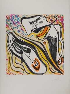 Vitraux : Surrealist Kiss - Original Lithograph Handsigned (Field #74-5K)