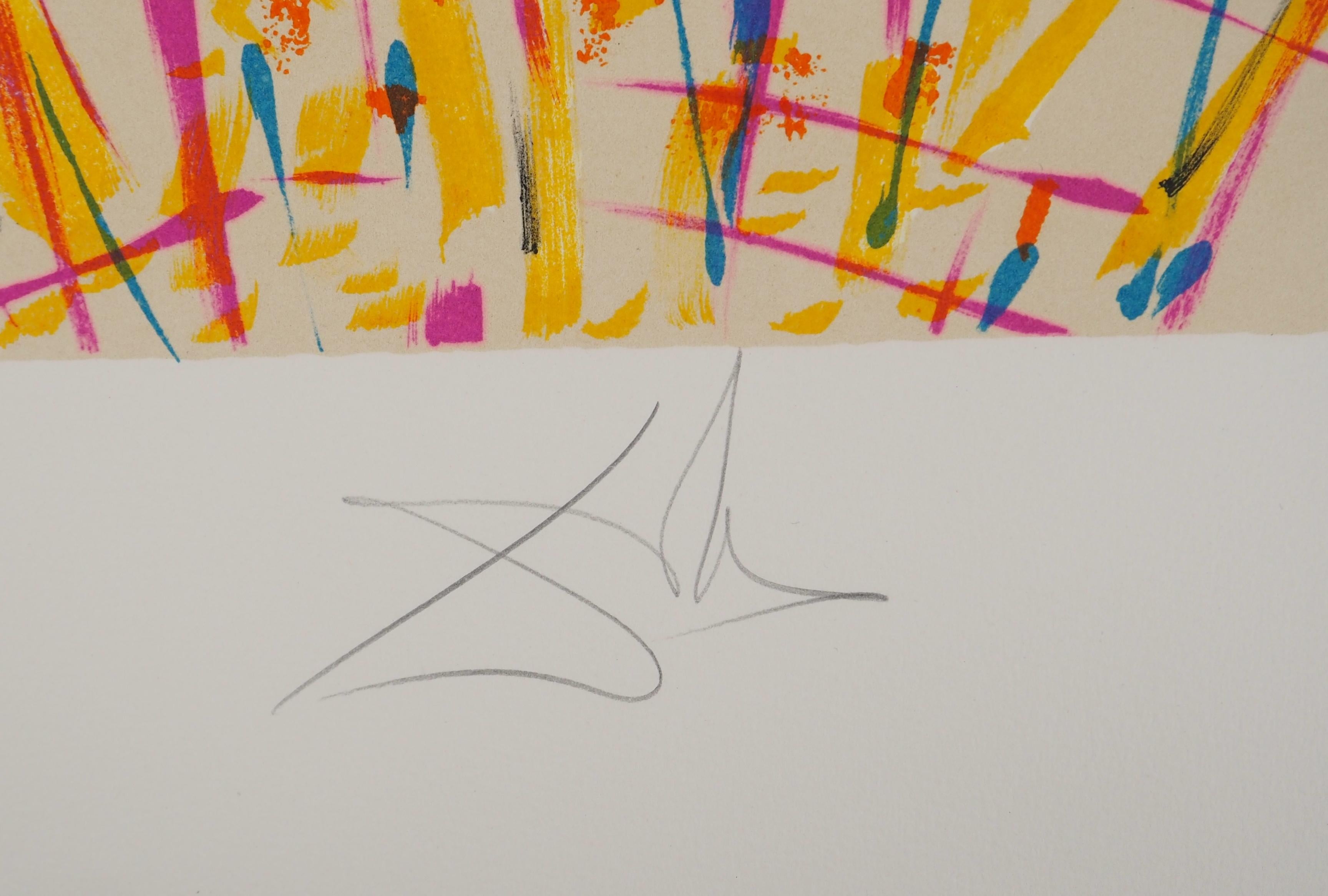 Vitraux : Without Time (Molt Clocks) - Original Lithograph Signed (Field #74-5L) - Print by Salvador Dalí