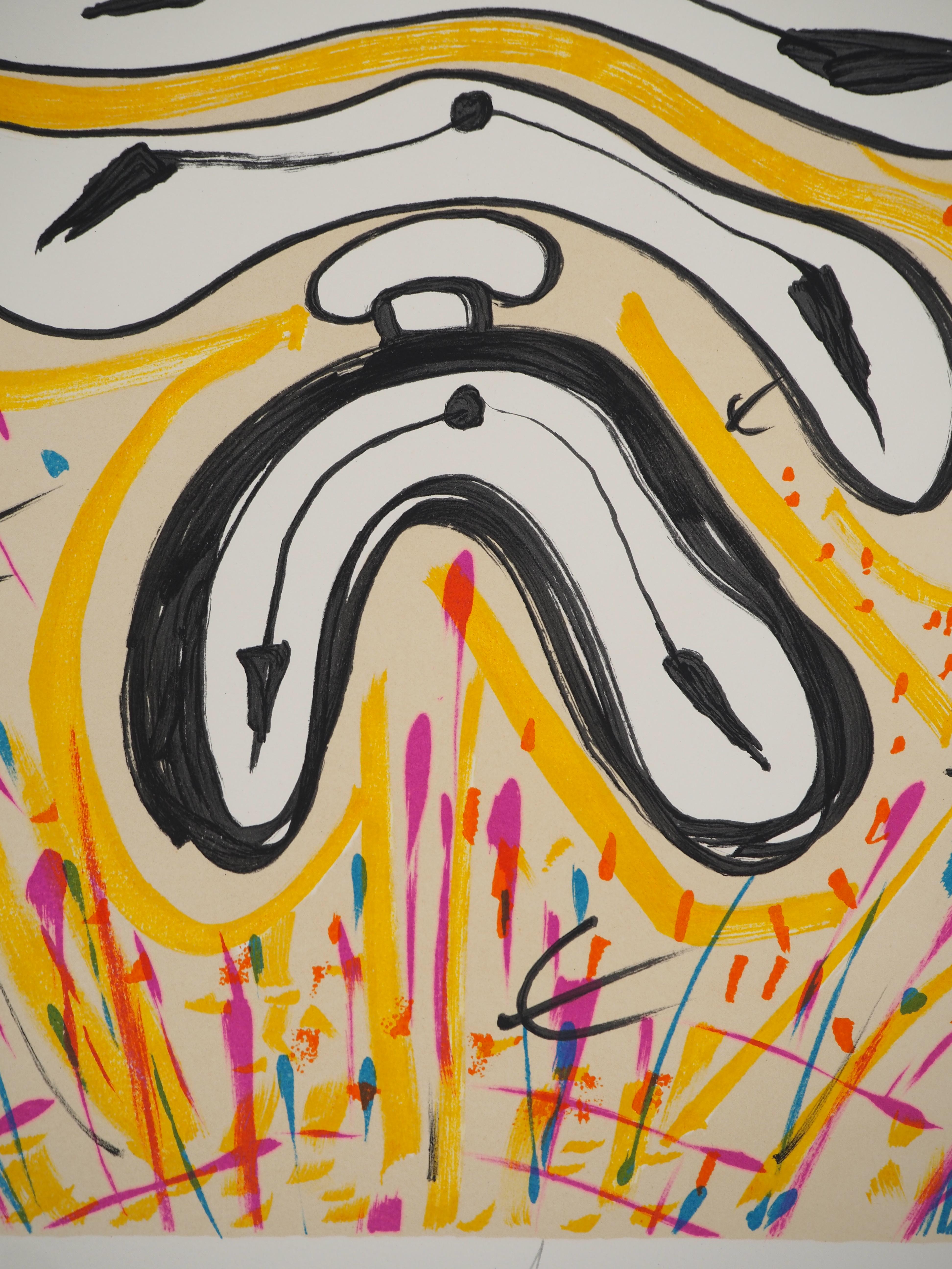 Vitraux : Without Time (Molt Clocks) - Original Lithograph Signed (Field #74-5L) 2