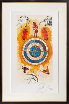 Retro Wheel of Fortune from Lyle Stuart Tarot Print Suite by Salvador Dali