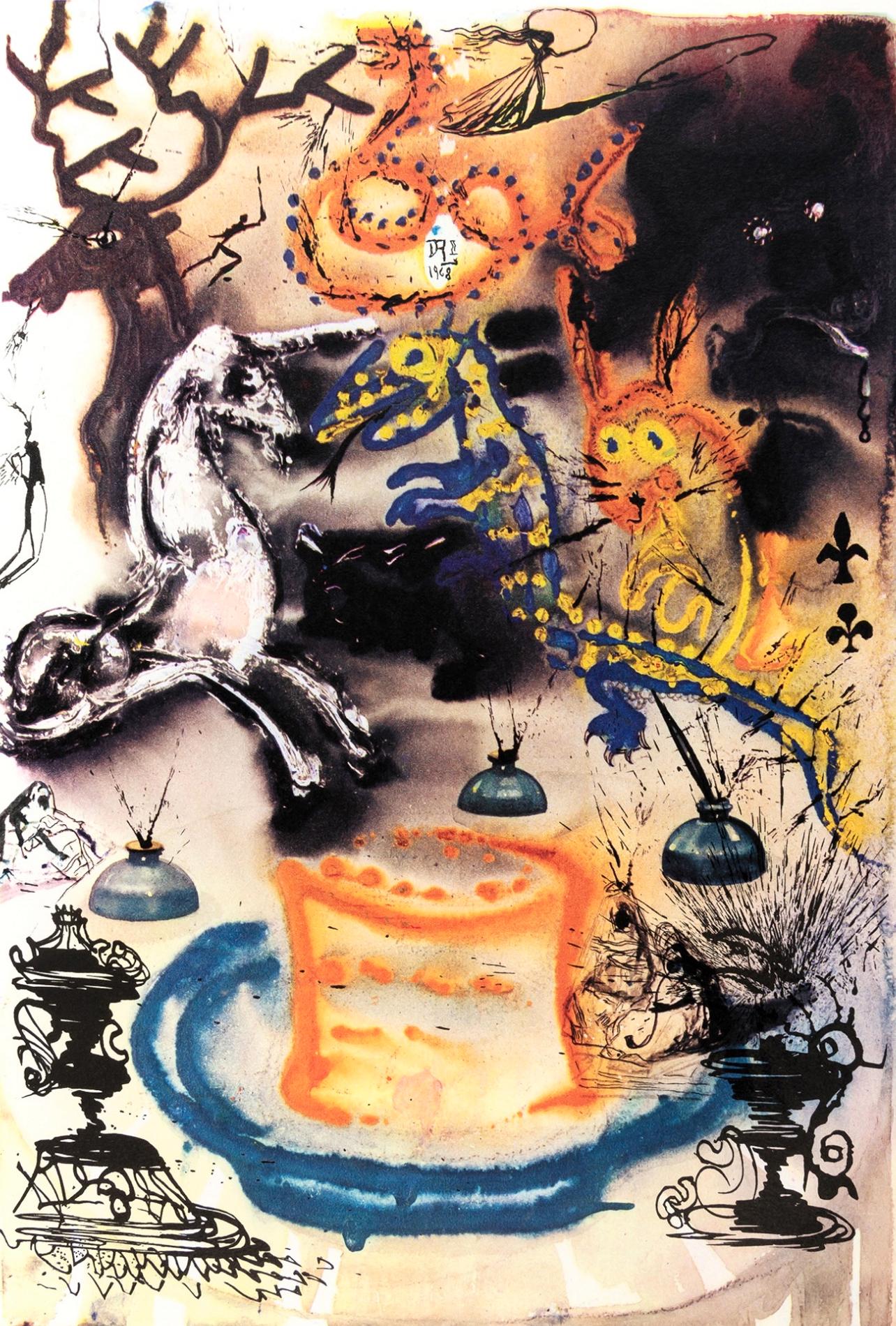 Salvador Dalí Abstract Print - Who Stole the Tarts (Field 69-5, A-M), Alice's Adventures in Wonderland