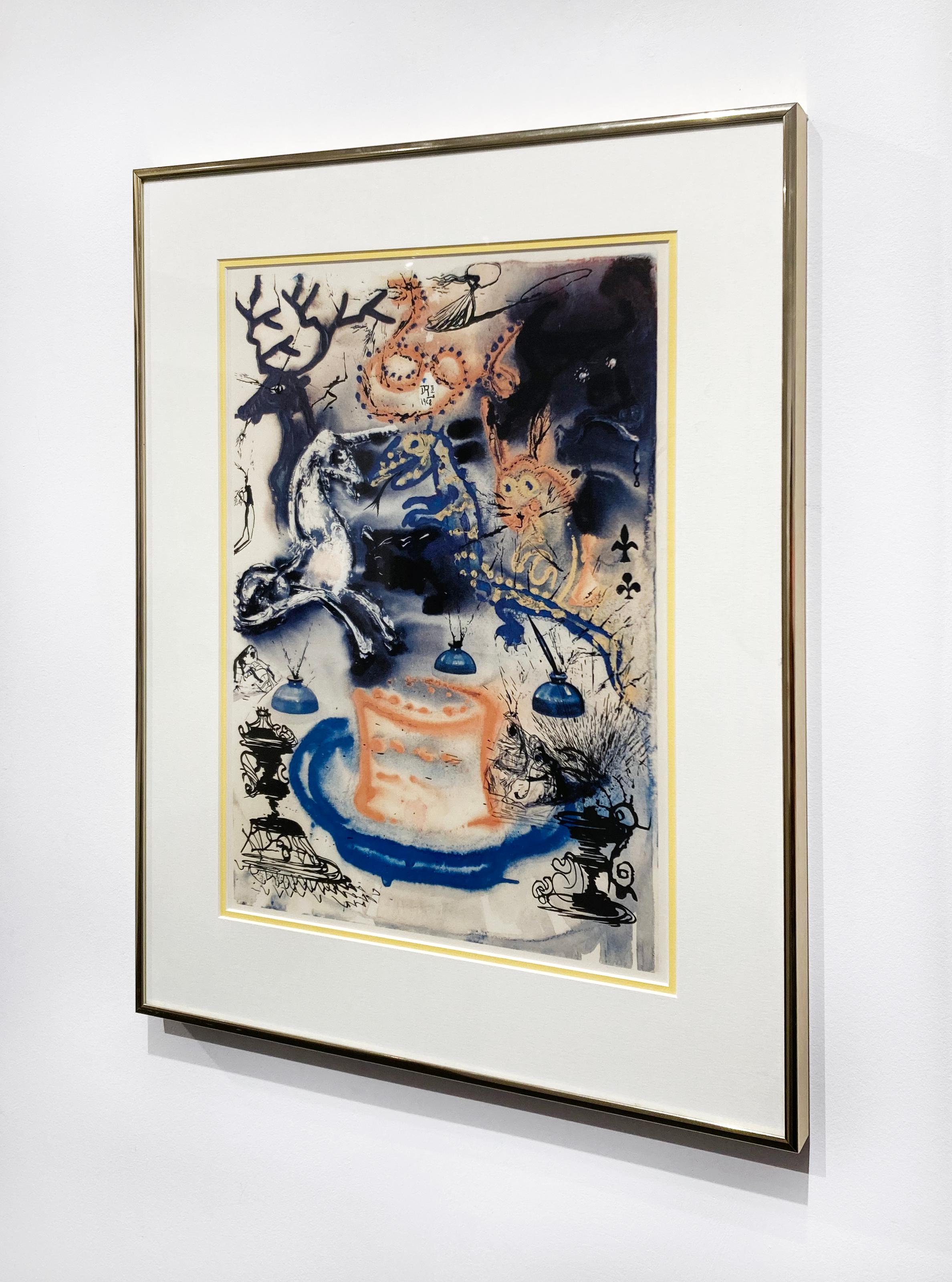 Artist:  Dali, Salvador
Title:  Who Stole the Tarts?
Series:  Alice in Wonderland
Date:  1969
Medium:  Photogravure printed in color
Unframed Dimensions:  15.25