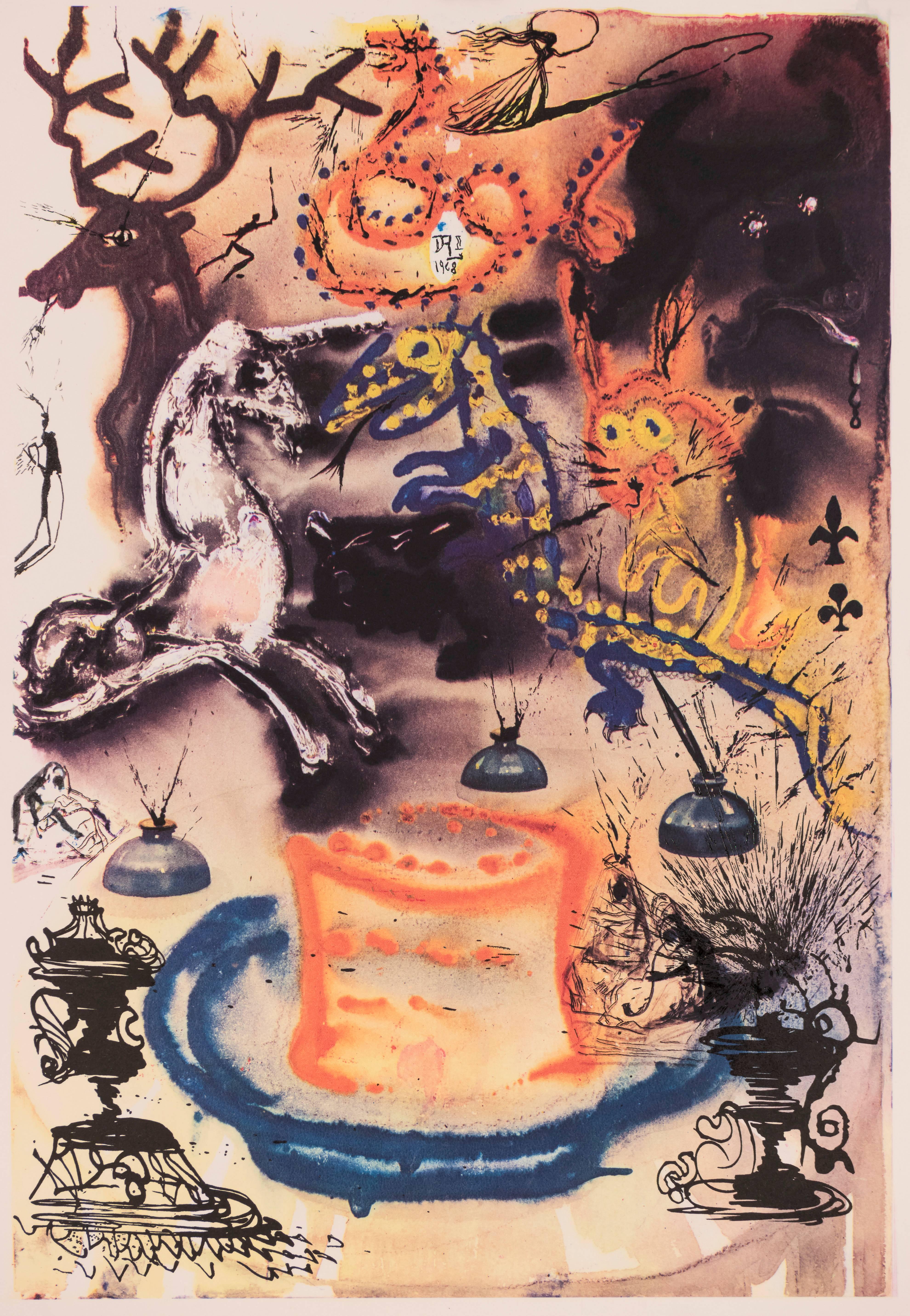 Salvador Dalí Abstract Print - Who Stole the Tarts?  Edition of 200.
