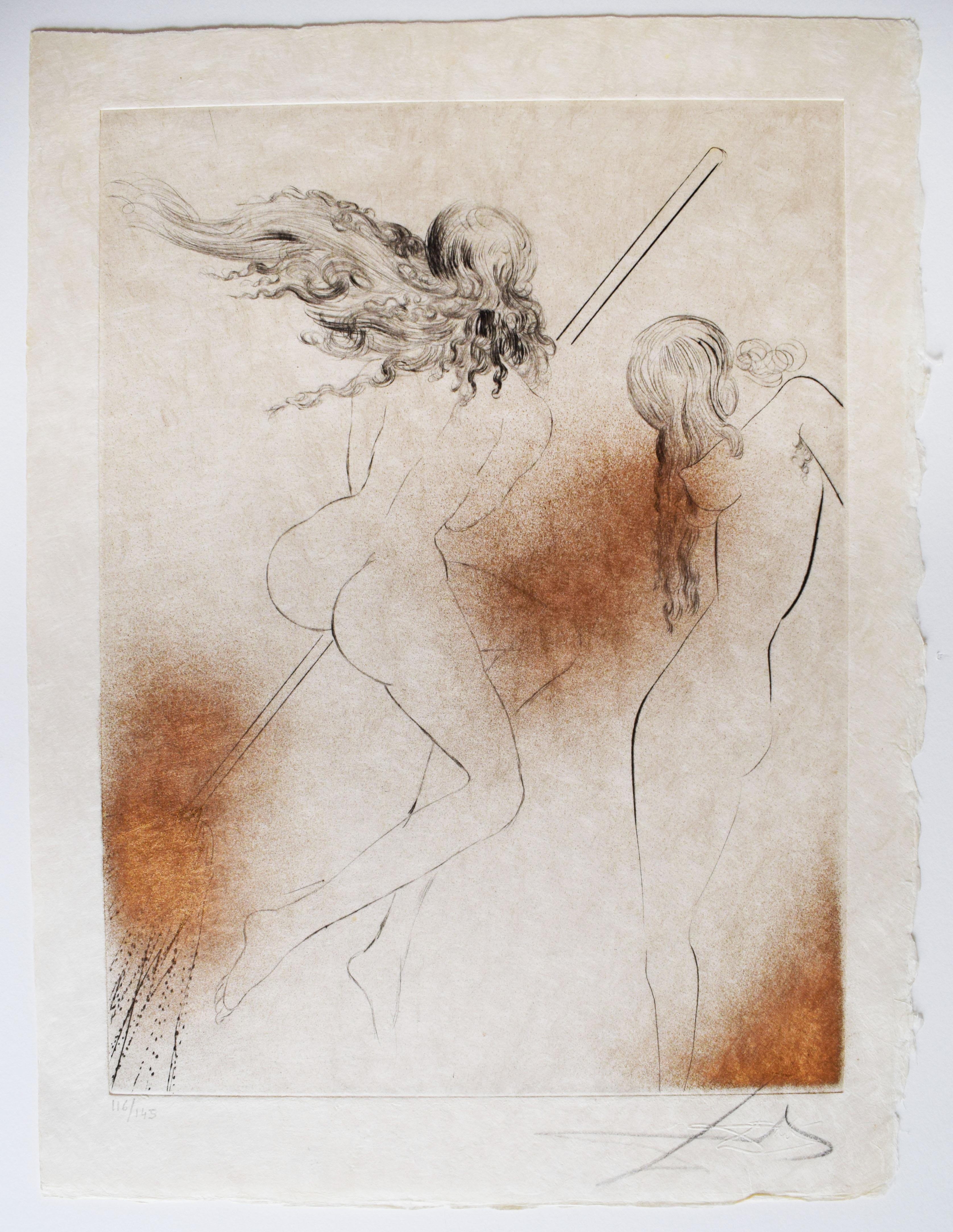 Sorcières au balai, extrait de : Faust (Nuit de Walpurgis) - Surréalisme espagnol - Print de Salvador Dalí
