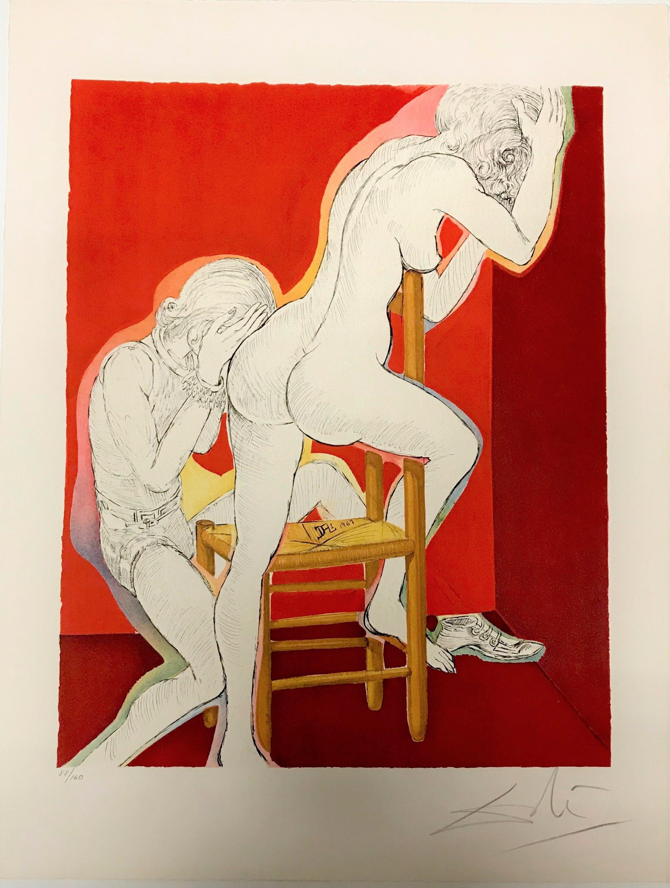 Salvador Dalí Figurative Print - Without Hope from Marquis de Sade