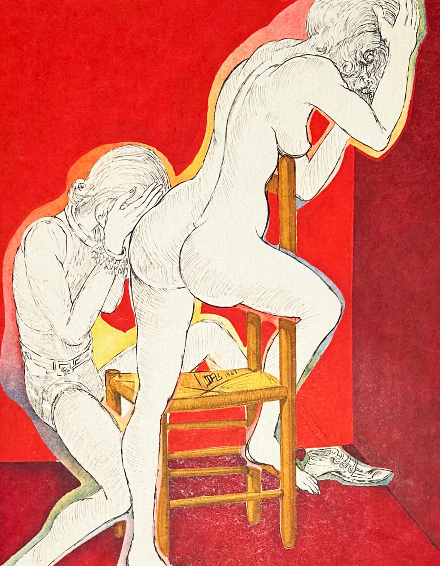 Salvador Dalí Figurative Print - Without Hope, from The Marquis de Sade