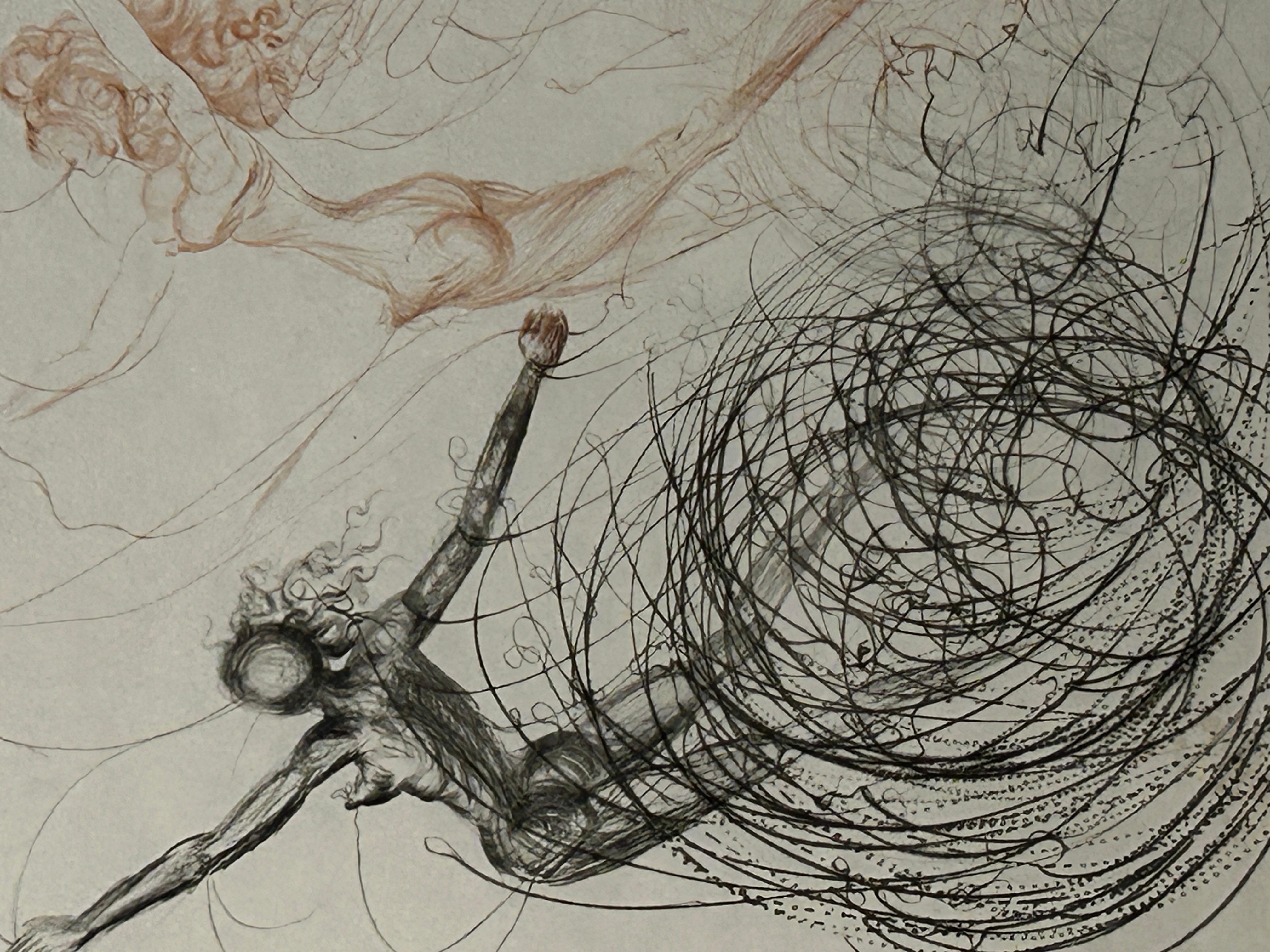 Donna con le onde da The Hippies Suite - Figurative Print Grigio di Salvador Dalí
