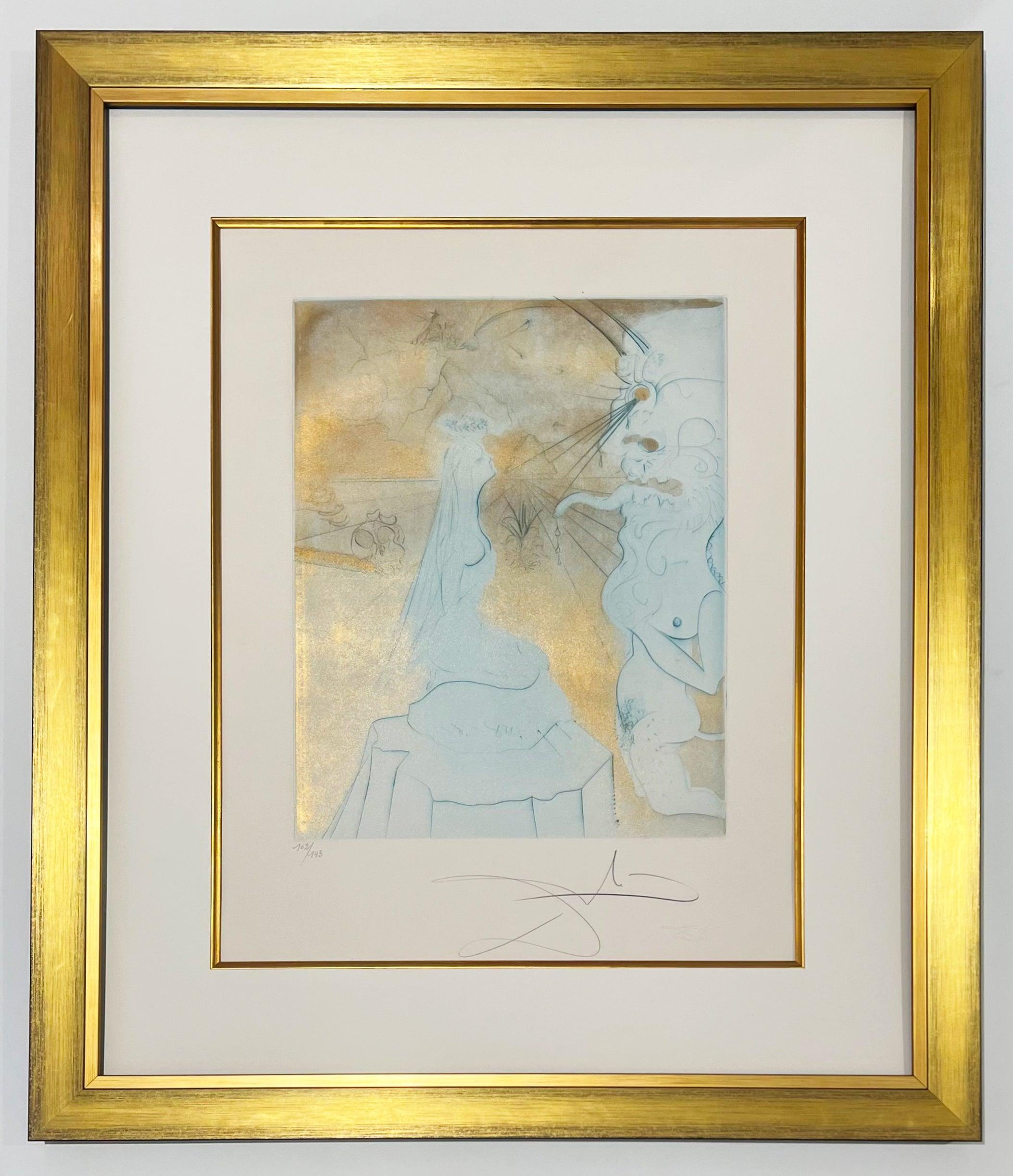 Frau mit Kissen, von The Hippies – Print von Salvador Dalí