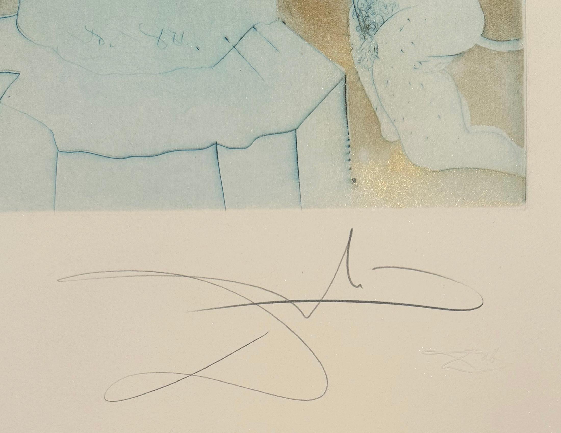Frau mit Kissen, von The Hippies (Surrealismus), Print, von Salvador Dalí