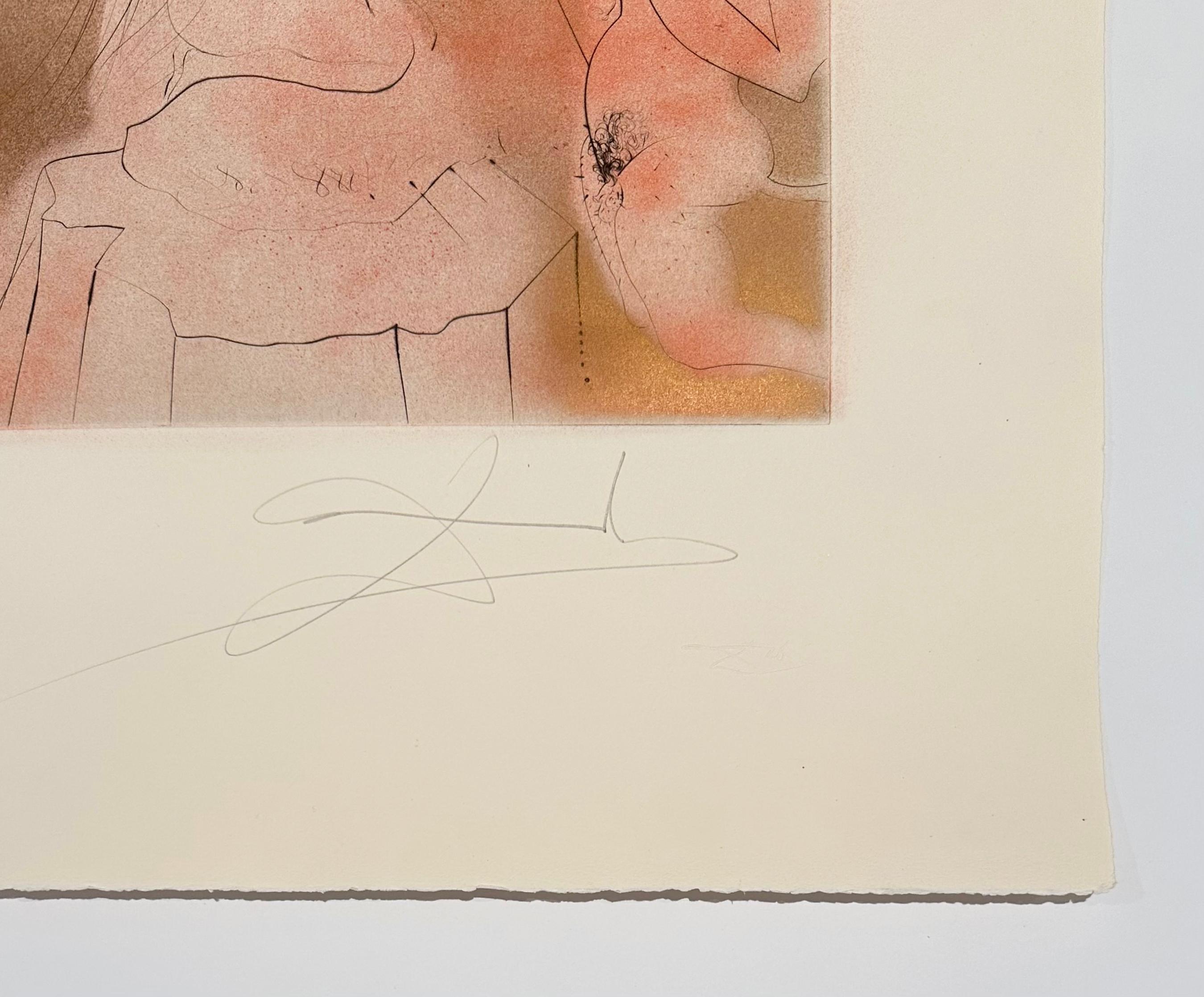 Donna con cuscino, da The Hippies - Print Surrealismo di Salvador Dalí