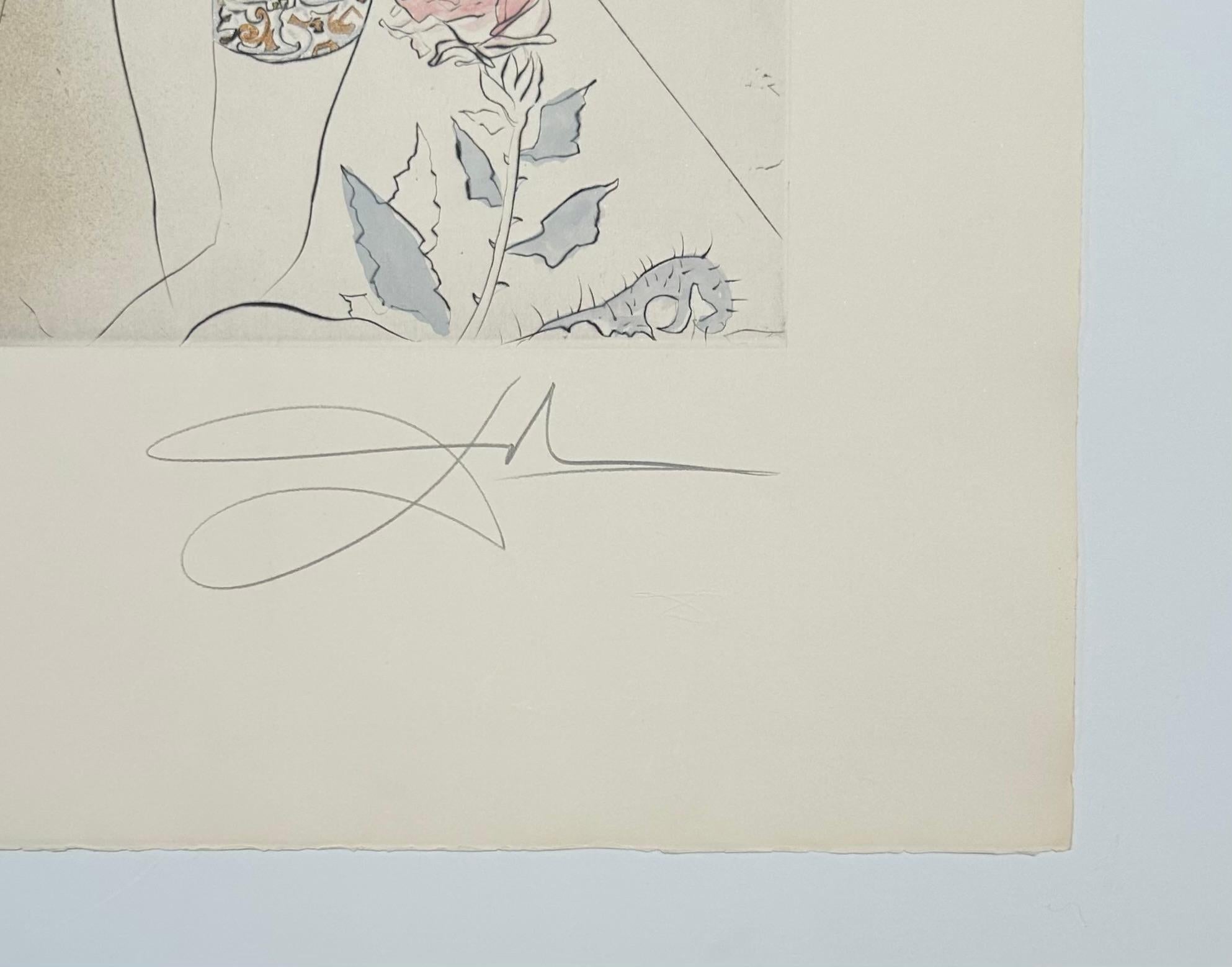 Woman with the garter, from The Hippies - Surrealist Print by Salvador Dalí