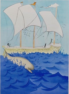 Zebulon Aguafuerte, Grabado surrealista, Firmado, 20/195, Siglo XX